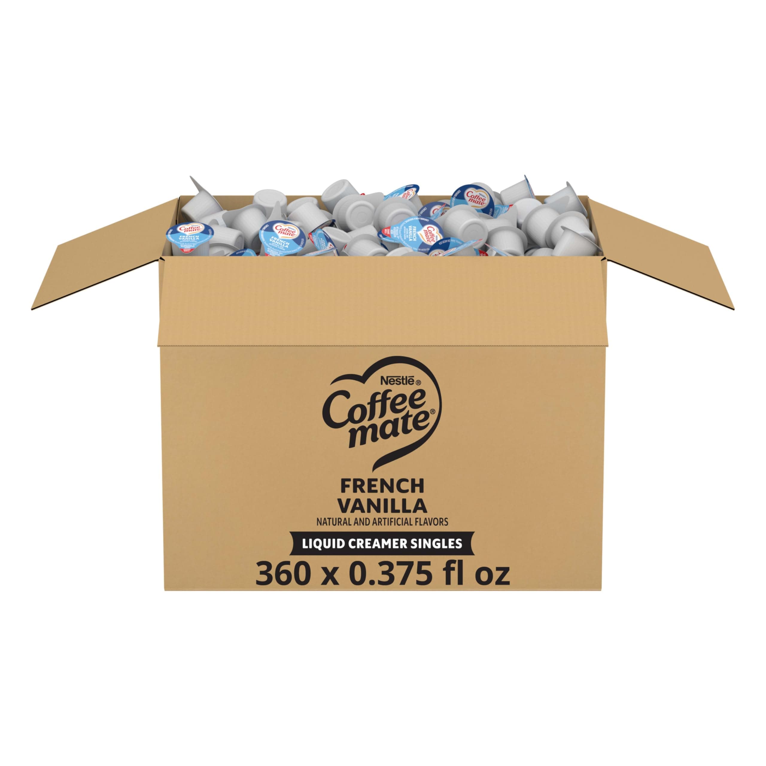 Nestle Coffee mate Coffee Creamer, French Vanilla, Liquid Creamer Singles, Non Dairy, No Refrigeration, Box of 360