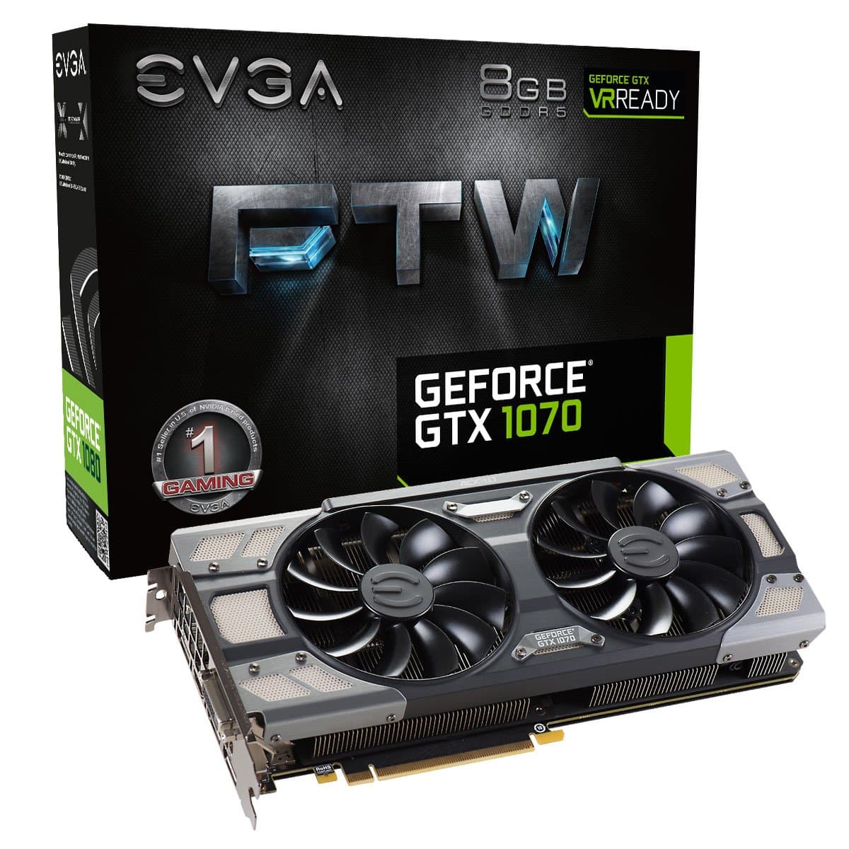GeForce GTX 1070 FTW GAMING ACX 3.0, 8GB GDDR5, RGB LED, 10CM FAN, 10 Power Phases, Double BIOS, DX12 OSD Support (PXOC) Graphics Card 08G-P4-6276-KR