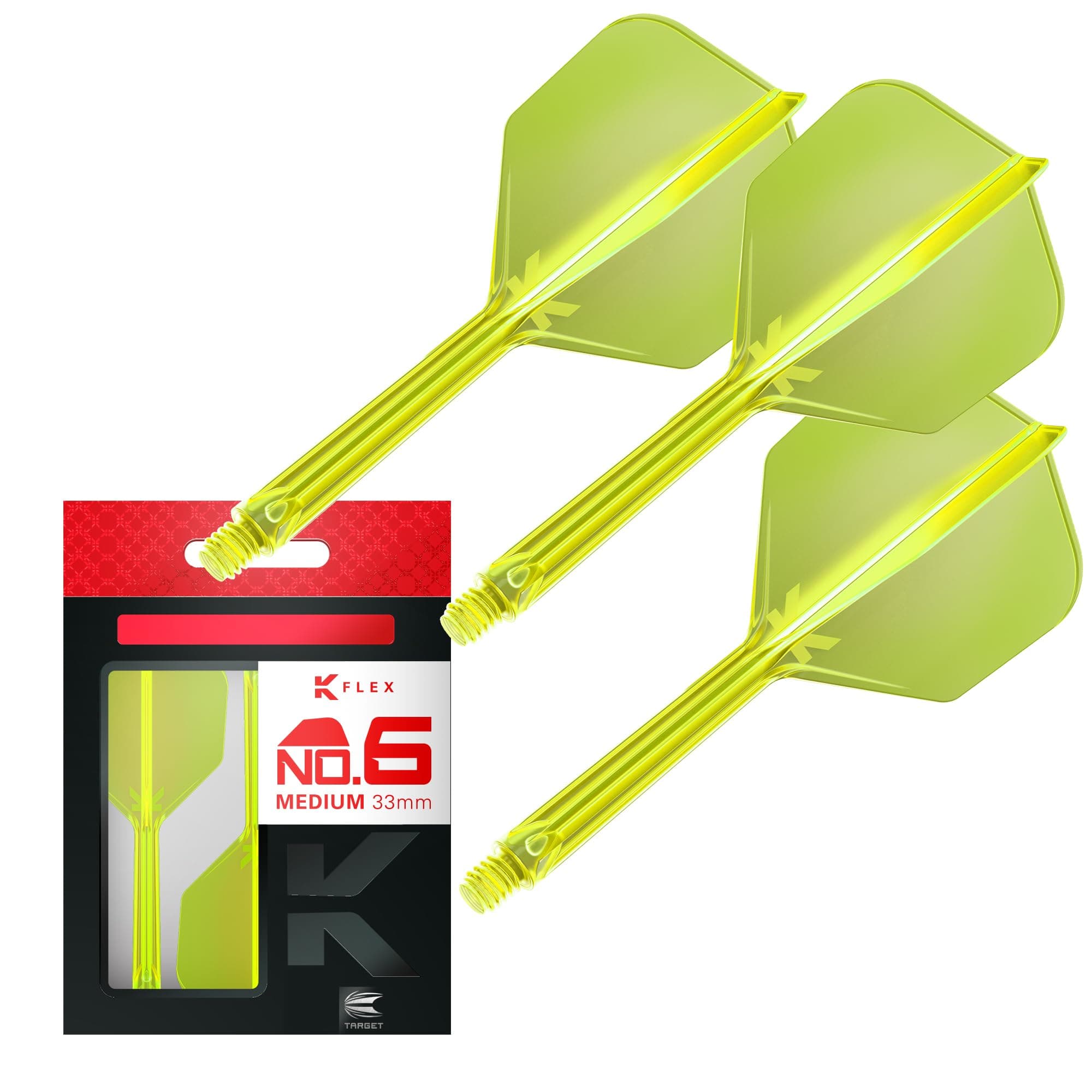 Target Darts K Flex Integrated Dart Flights And Shafts, No.6 | Pack Of 3 K-Flex - No6, Kflex All In One Moulded Dart Flight & Stem Lengths: Short, Intermediate & Medium | Professional Dart Accessories