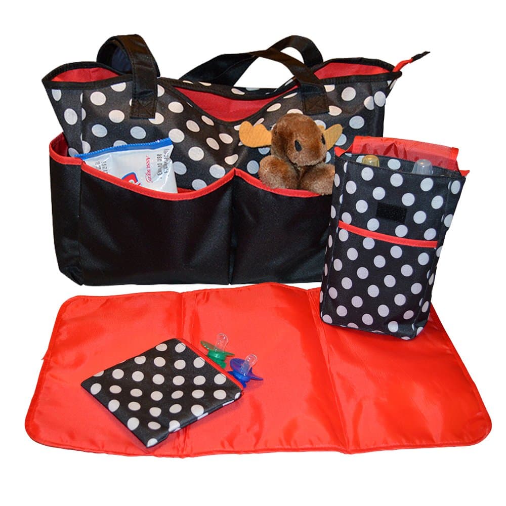Sharebear Ladies Diaper Bag - The Best Diaper Bag for Baby Boys or Girls. Moms and Dads Will Love The 5 Large Compartments, a Changing Pad, Bottle Bag and a Pacifier Bag.
