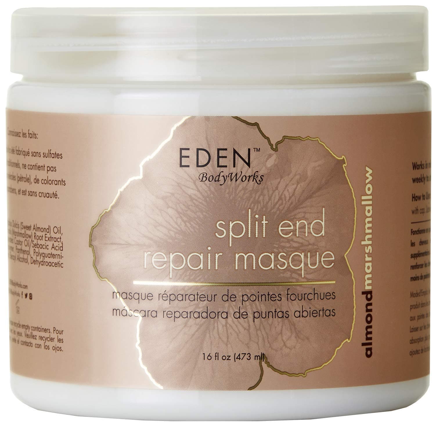 Almond Marshmallow Split End Repair Masque | 16 oz | Detangle, Strengthen, & Soften Hair