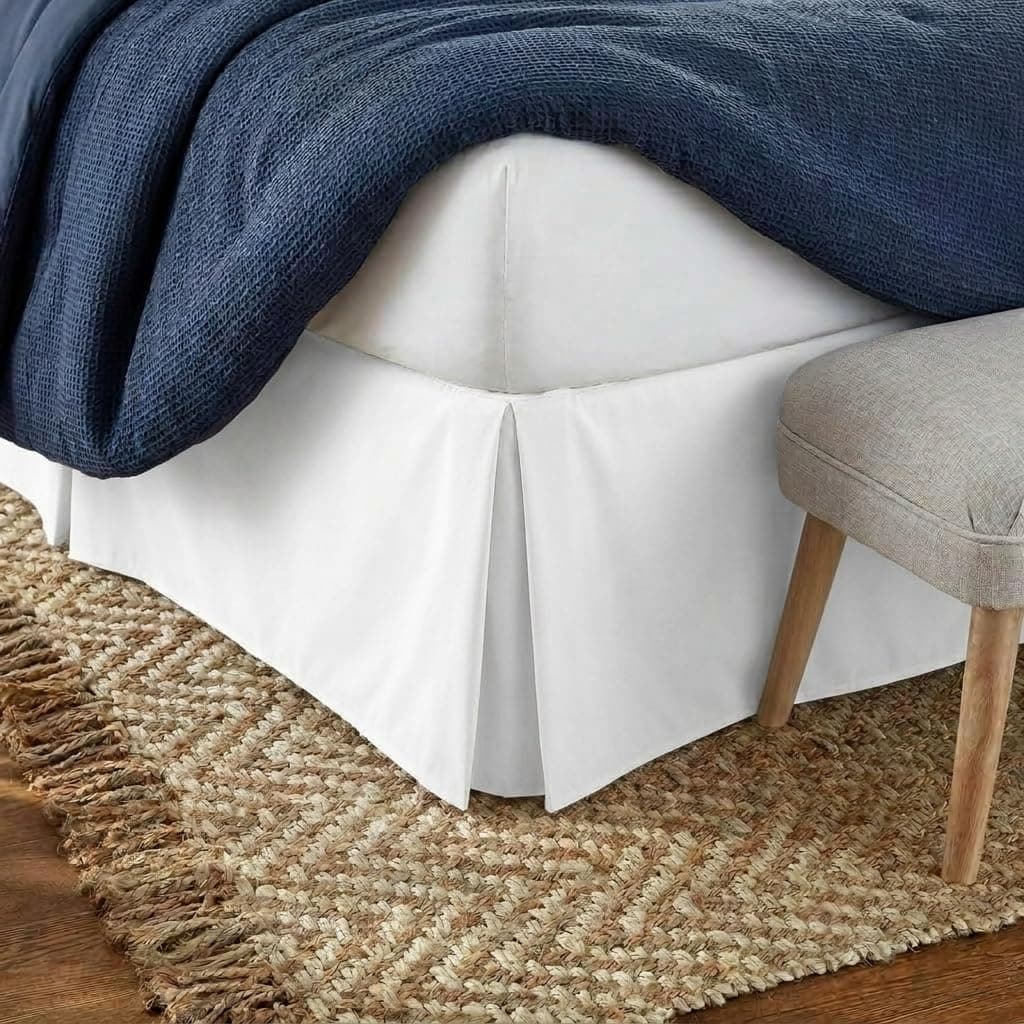 Linen Market Bed Skirt - Ultra Soft Microfiber - Easy Fit with 14 Inch Tailored Drop - Hotel Quality, Shrinkage & Fade Resistant - Bed Cover - King Bed Set - Bedroom Décor - (King, White)