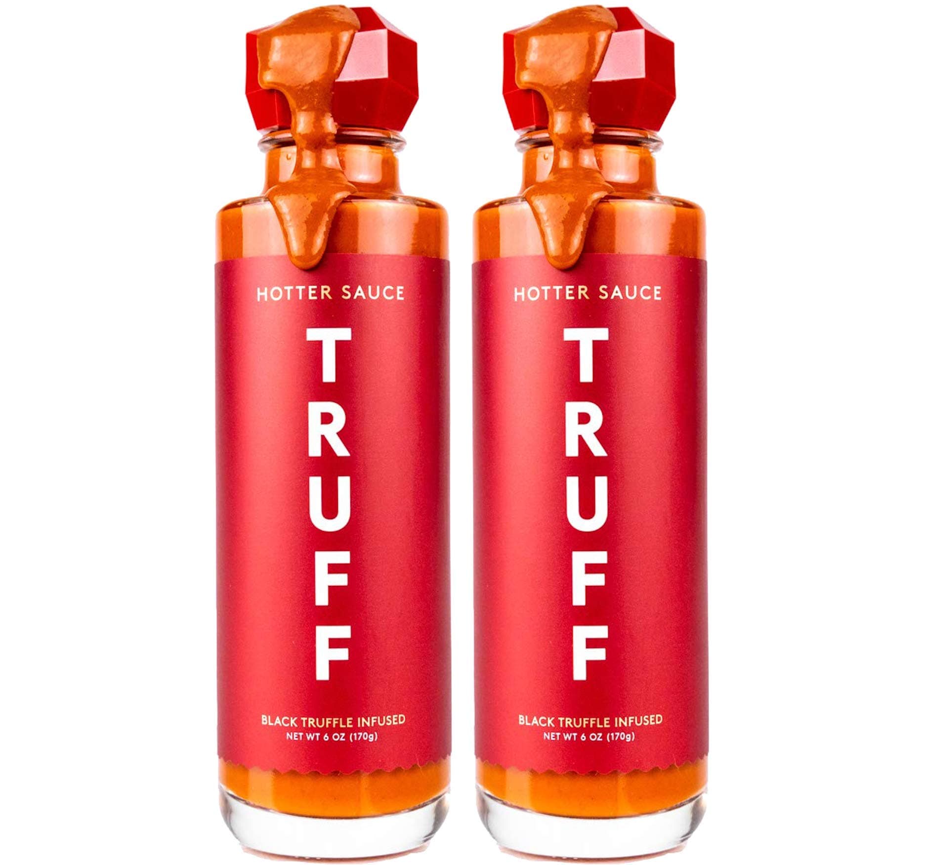 2 Pack - TRUFF Hotter Sauce, Gourmet Hot Sauce with Jalapeño, Red Chili Peppers with More Heat, Black Truffle Oil, Organic Agave Nectar, Hotter Flavor Experience | 6 Oz Bottle