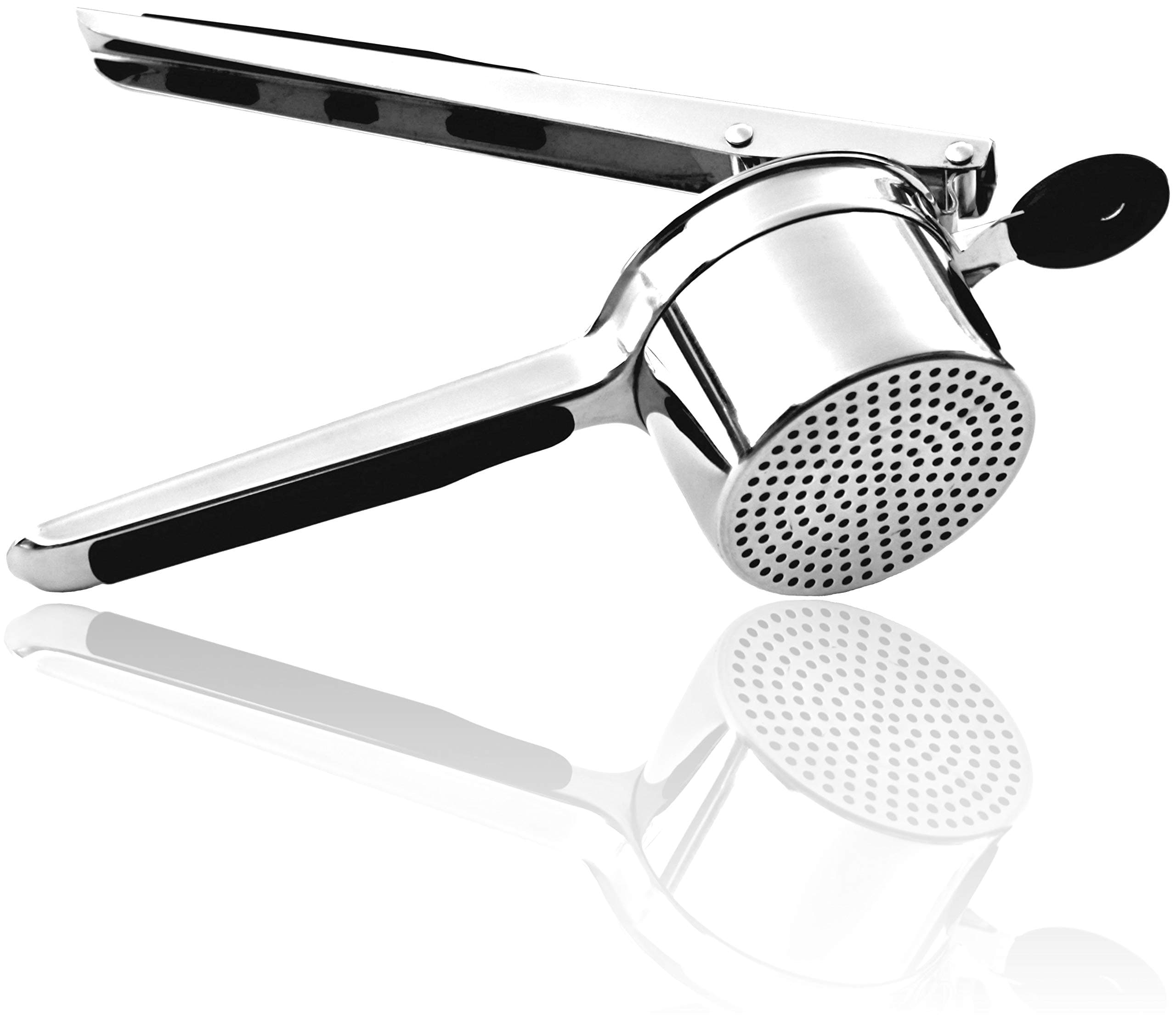 Vita Saggia Stainless Steel Potato Ricer and Masher, Heavy Duty, Premium Grade, Large Capacity, Vegetable Ricer and Fruit Ricer, Great for Purees, Fruit Juicer, Baby Food Press Squeezer too (Black)