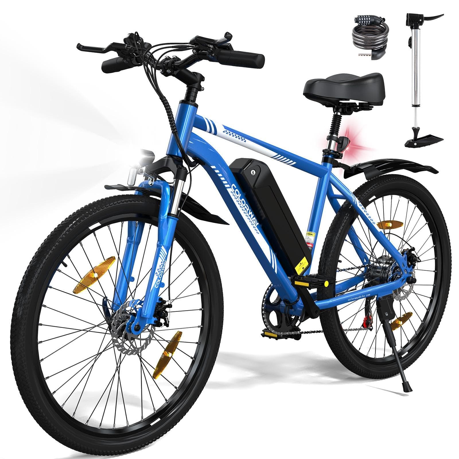 COLORWAY Electric Bike for Adults, 26" Mountain Bike, Electric Bicycle Commute EBike with 36V 15Ah Removable Battery, LCD Display, Dual Disc Brake,Range up to 45-100km,with mudguard.