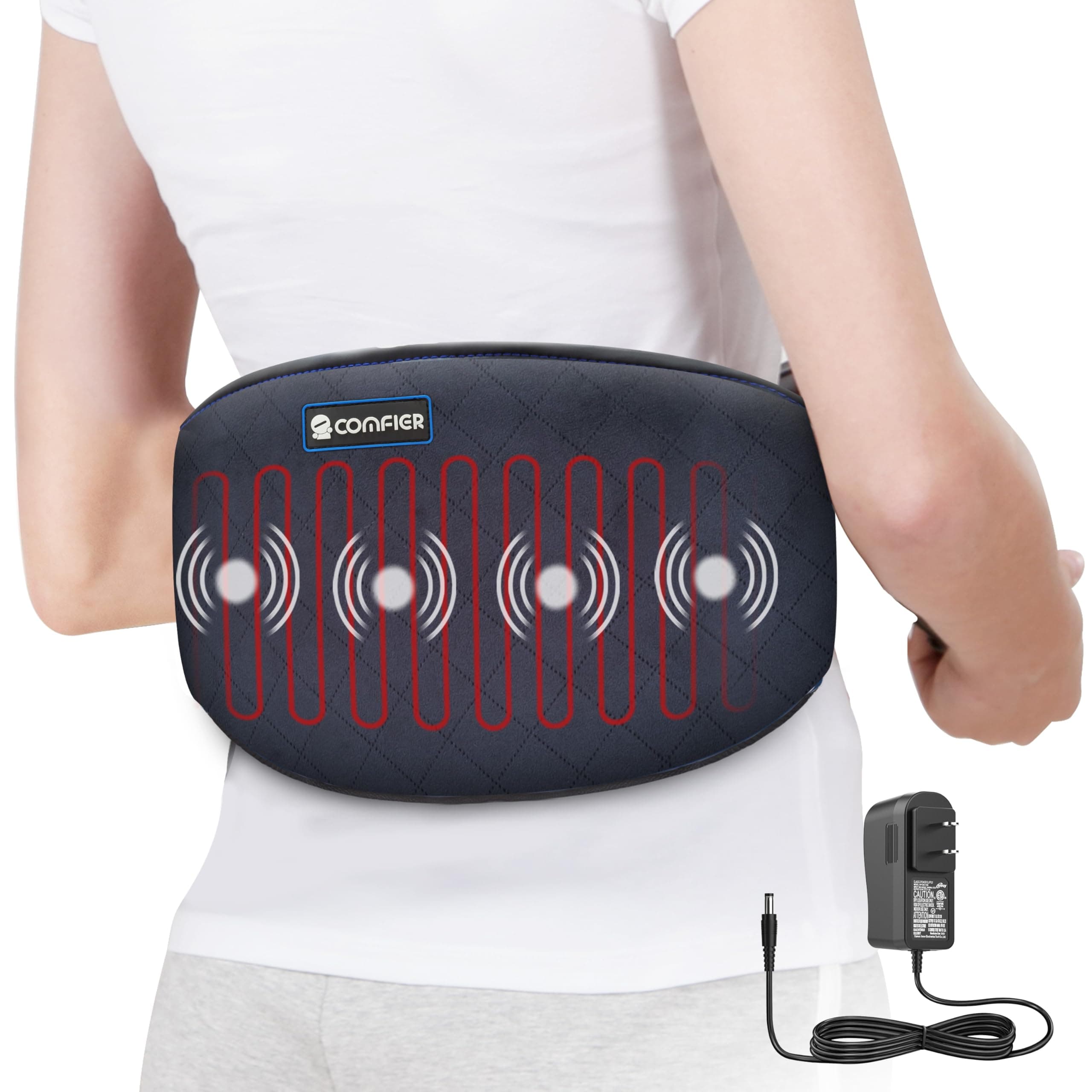Heating Pad for Back Pain, Vibration Lower Back Massager with Heat, Plug-in Heat Pad with Auto Shut Off,Heated Waist Belt, Gifts for Women Men Mom Dad, FSA/HSA Eligible