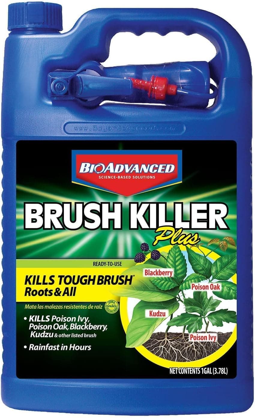 Brush Killer Plus Spray - Kills Tough Brush like Poison Ivy - Visible Results in 1-6 Weeks - Rainproof in 4 Hours - 1 gal Bottle