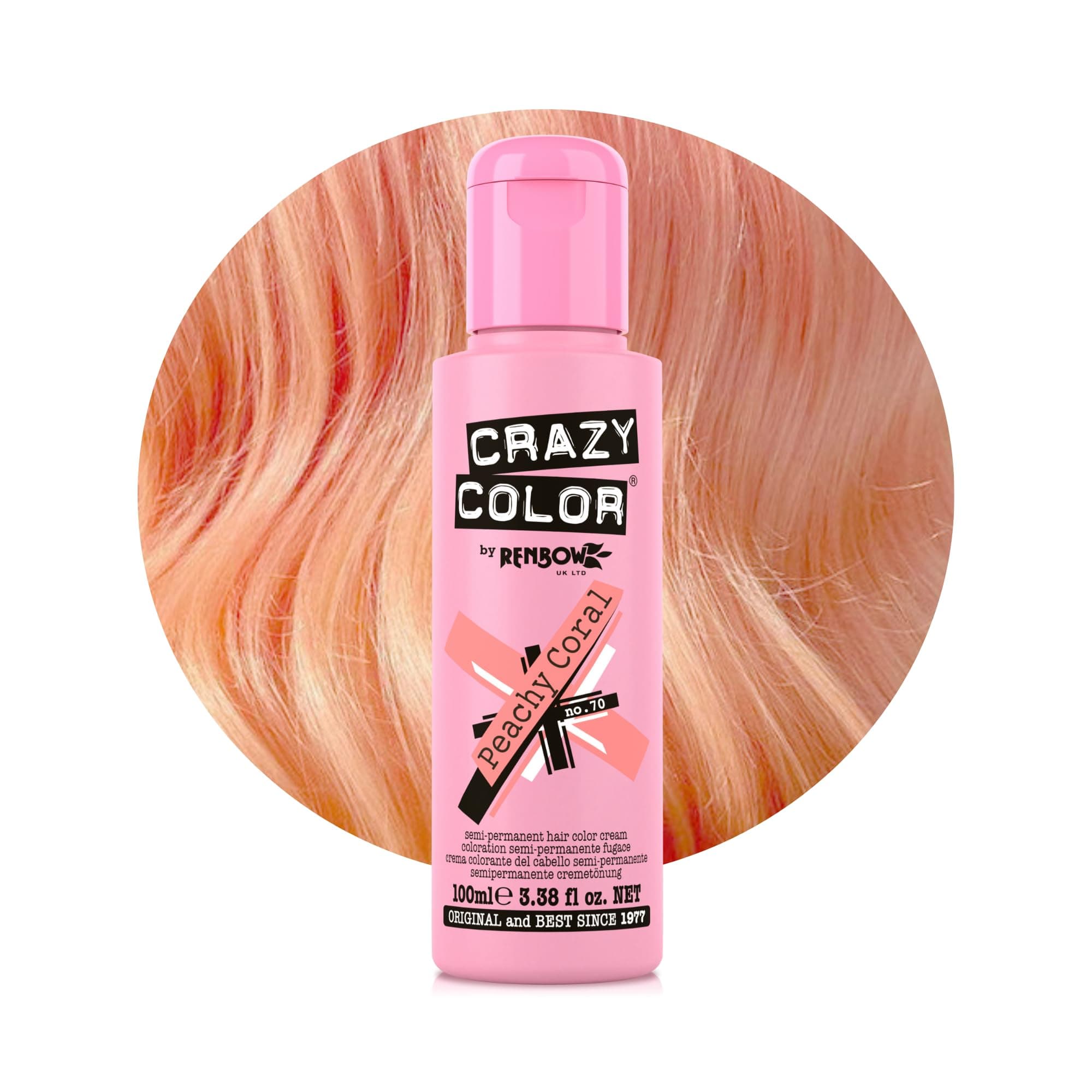 Semi-Permanent Peachy Coral Hair Dye