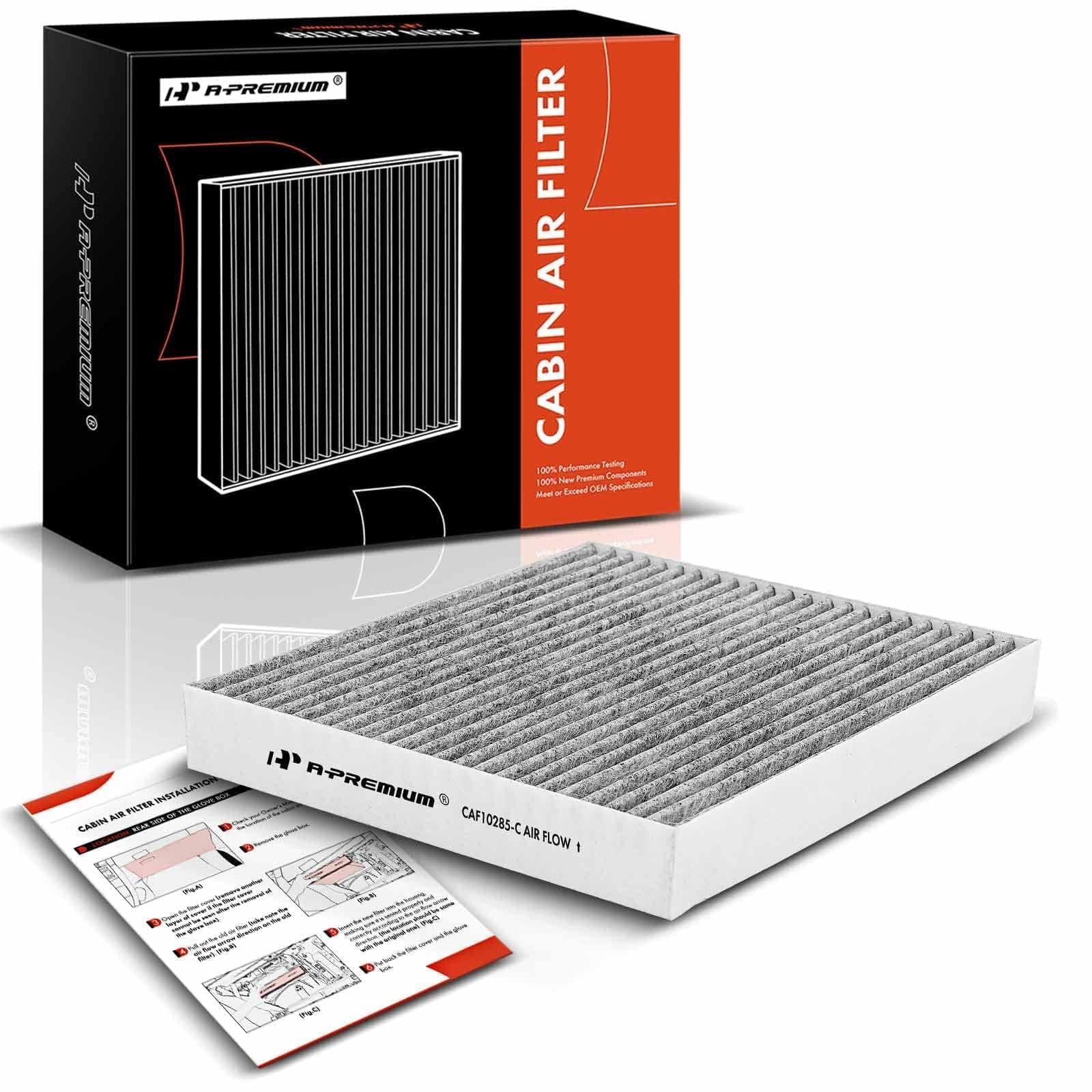 A-Premium Cabin Air Filter w/Activated Carbon Compatible with Toyota, Lexus, Land Rover, Scion, Subaru, Pontiac & Jaguar - Camry, RAV4, Highlander, Corolla, Sienna, Tundra, Prius, 4Runner, Outback