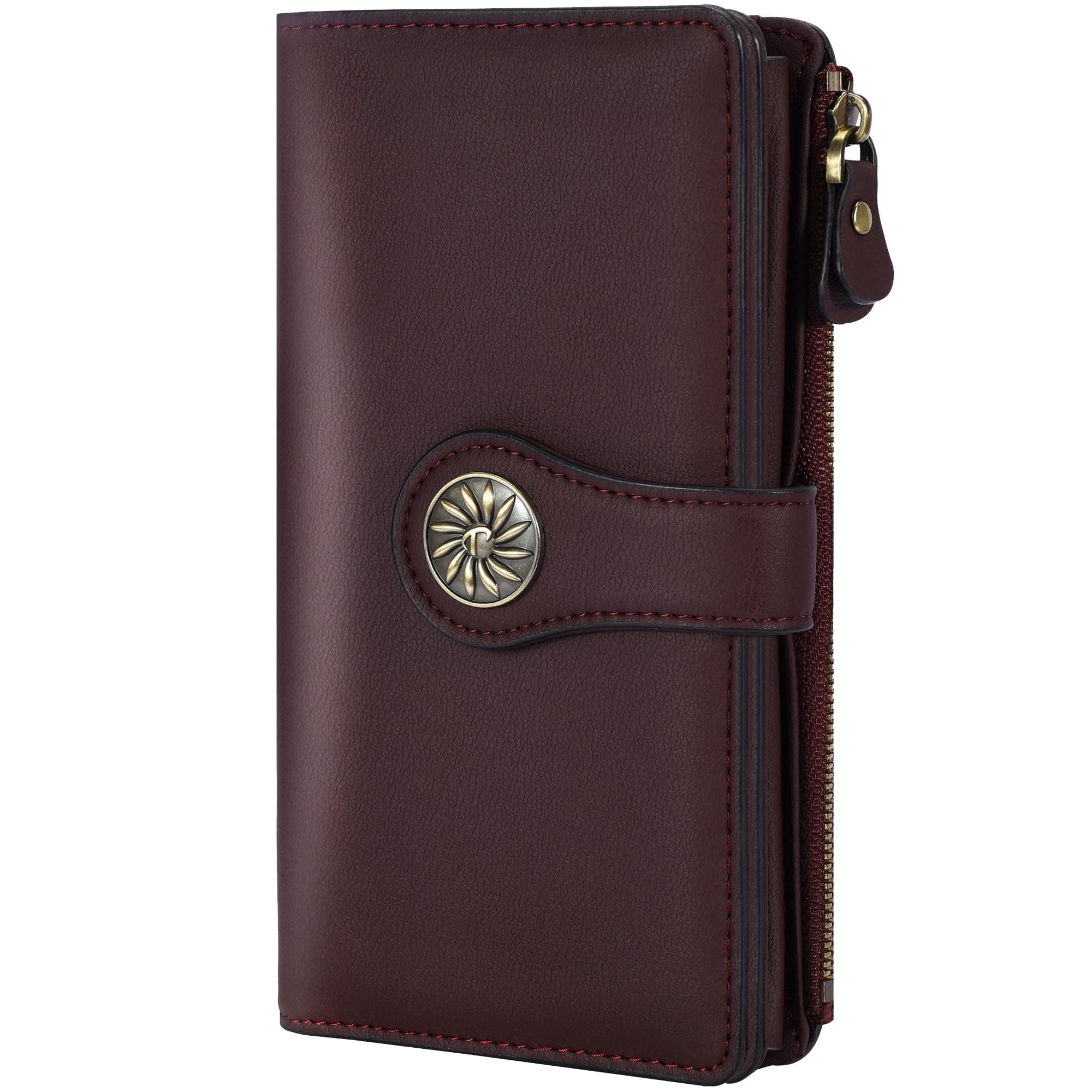 Women's Wallet RFID Blocking Trifold Clutch Large Capacity Credit Card Holder Travel Purse