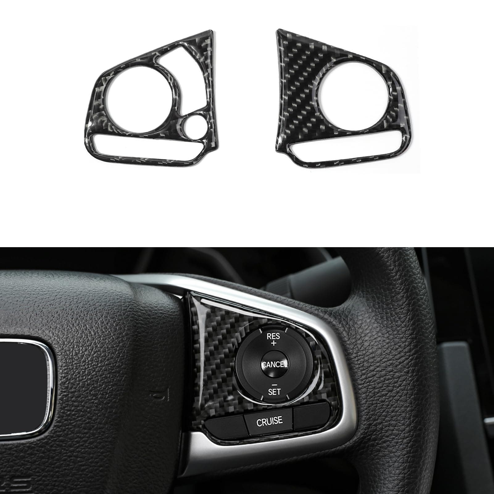 Thenice for 10th Gen Civic Real Carbon Fiber Interior Decoration Trims Sticker Compatible with Honda Civic 2021 2020 2019 2018 2017 2016