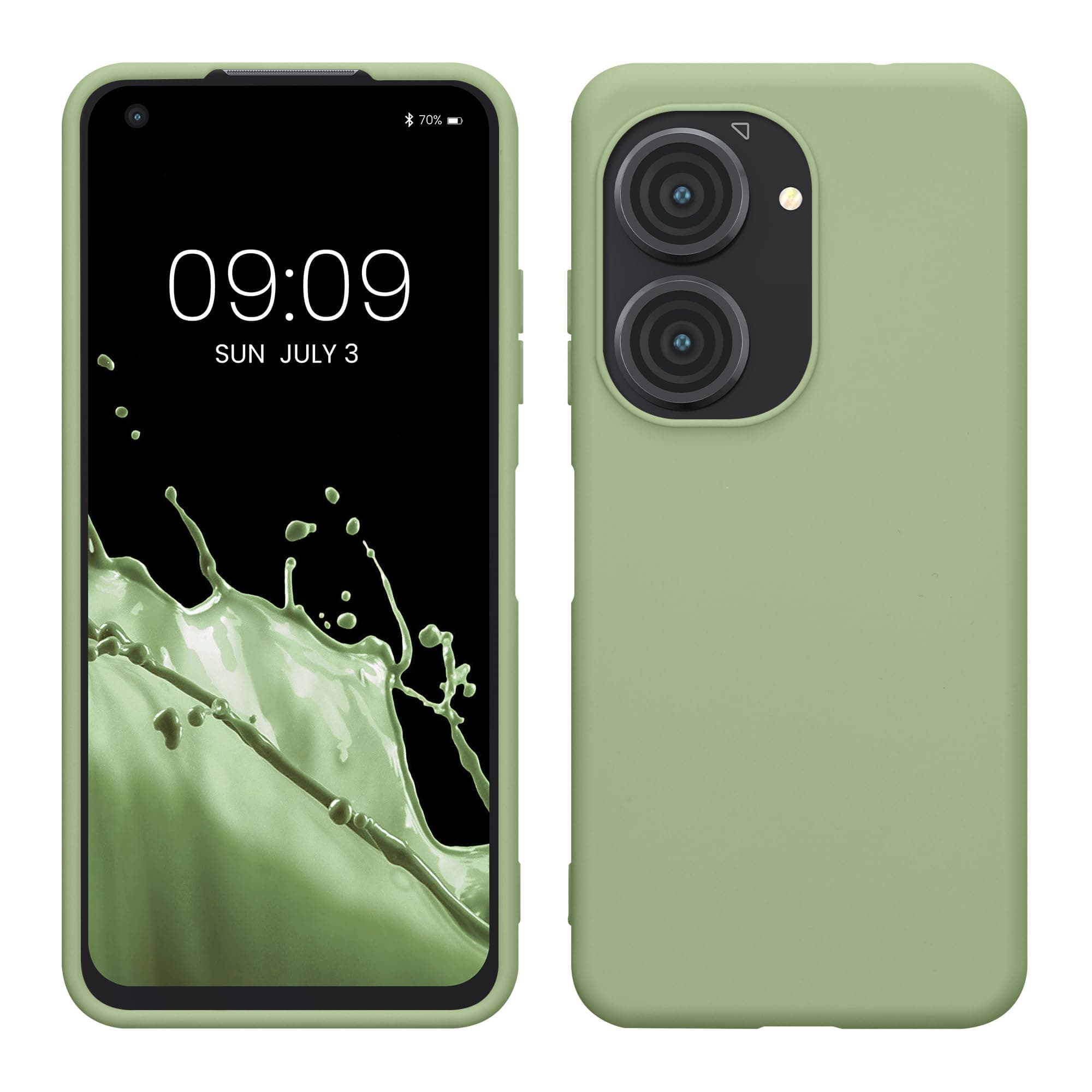 Case Compatible with ASUS Zenfone 10 / Zenfone 9 Case - Soft Slim Protective TPU Silicone Cover - Light Green