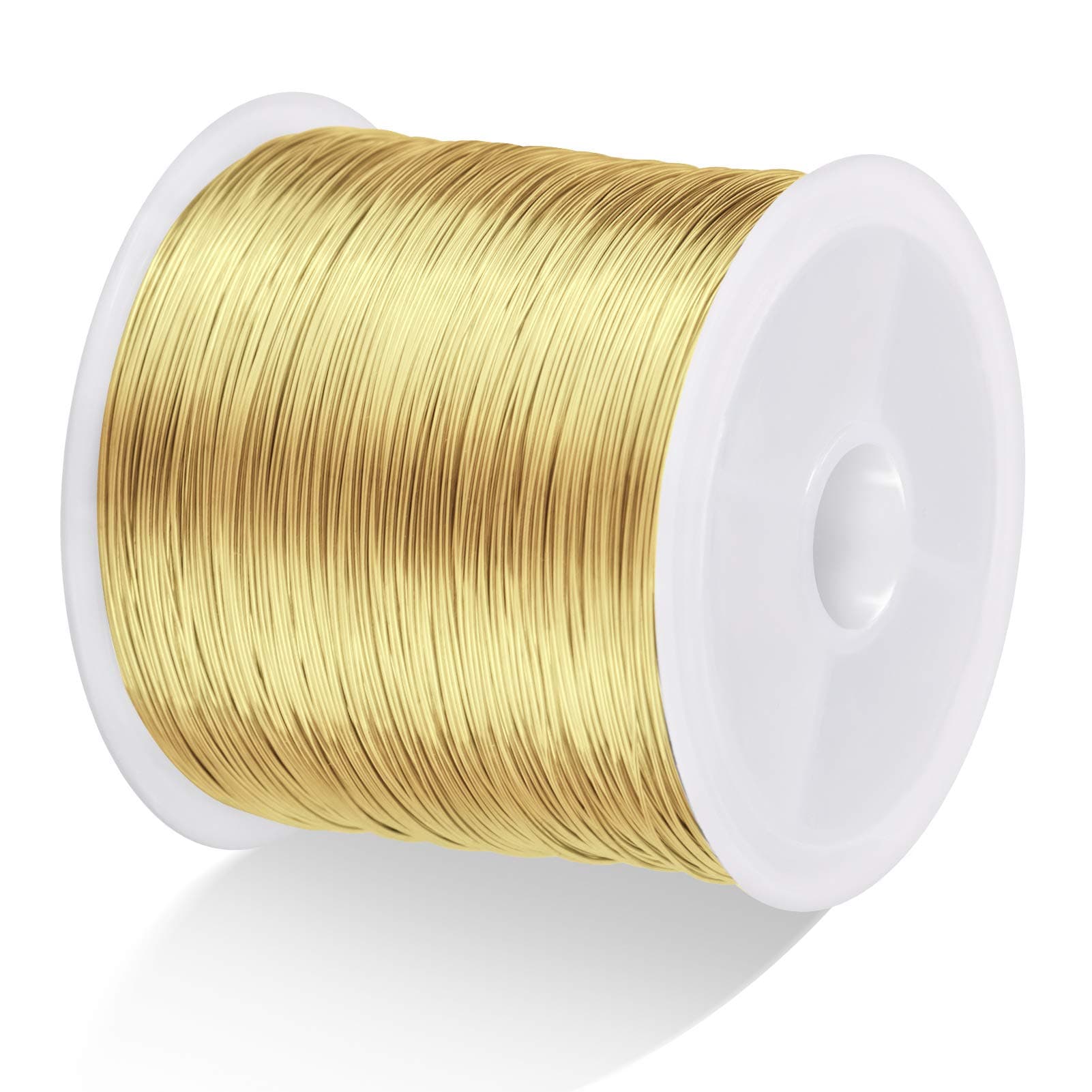 MIKIMIQI Jewelry Wire - 328Ft, 26 Gauge, Tarnish Resistant, Copper, 0.4mm X 100m (Gold)