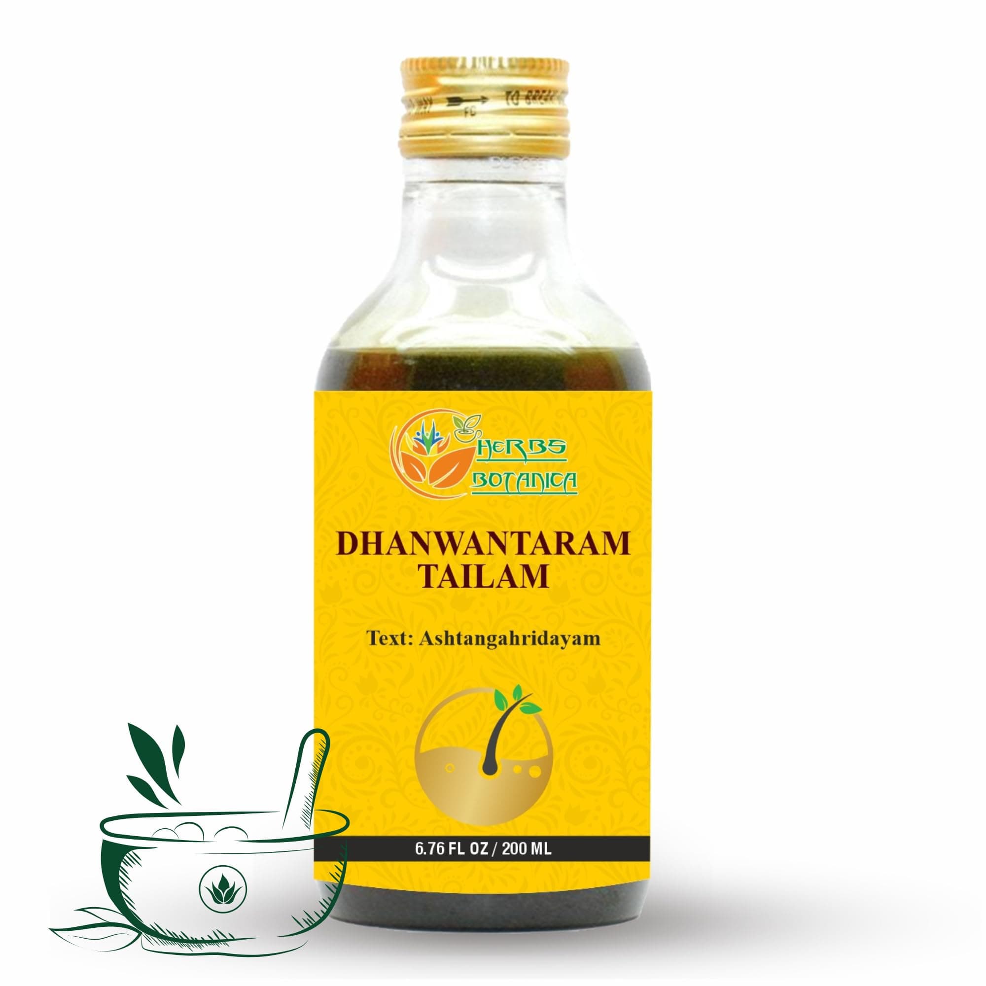 Dhanwantharam Thailam Oil for Massage Oil, Support Overall Relaxation, Prevent Stretch Marks, Moisturizes Skin, Natural Strength After Delivery 200 Ml