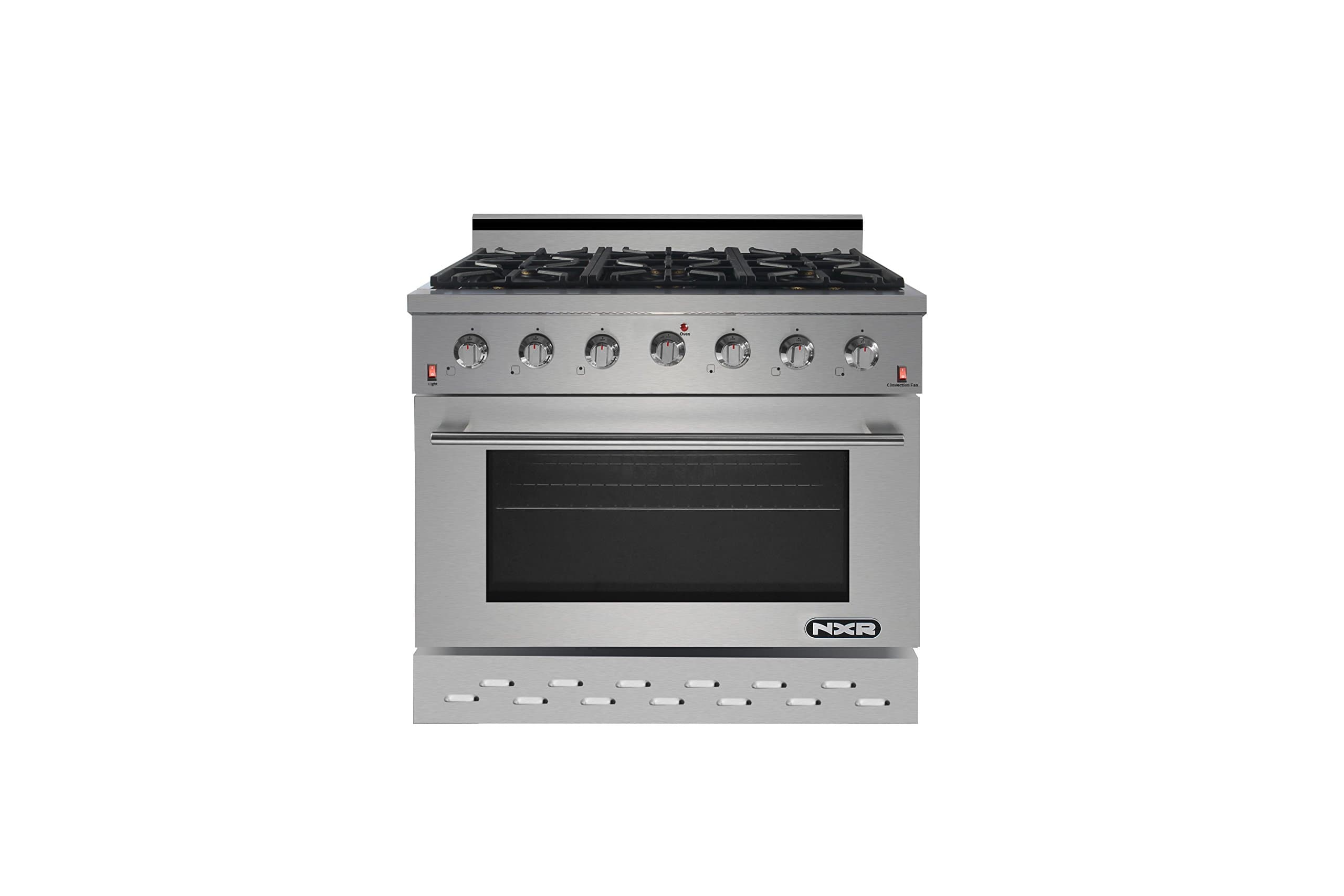 NXR SC3611 36" 5.5 cu.ft. Pro-Style Natural Gas Range with Convection Oven, Stainless Steel