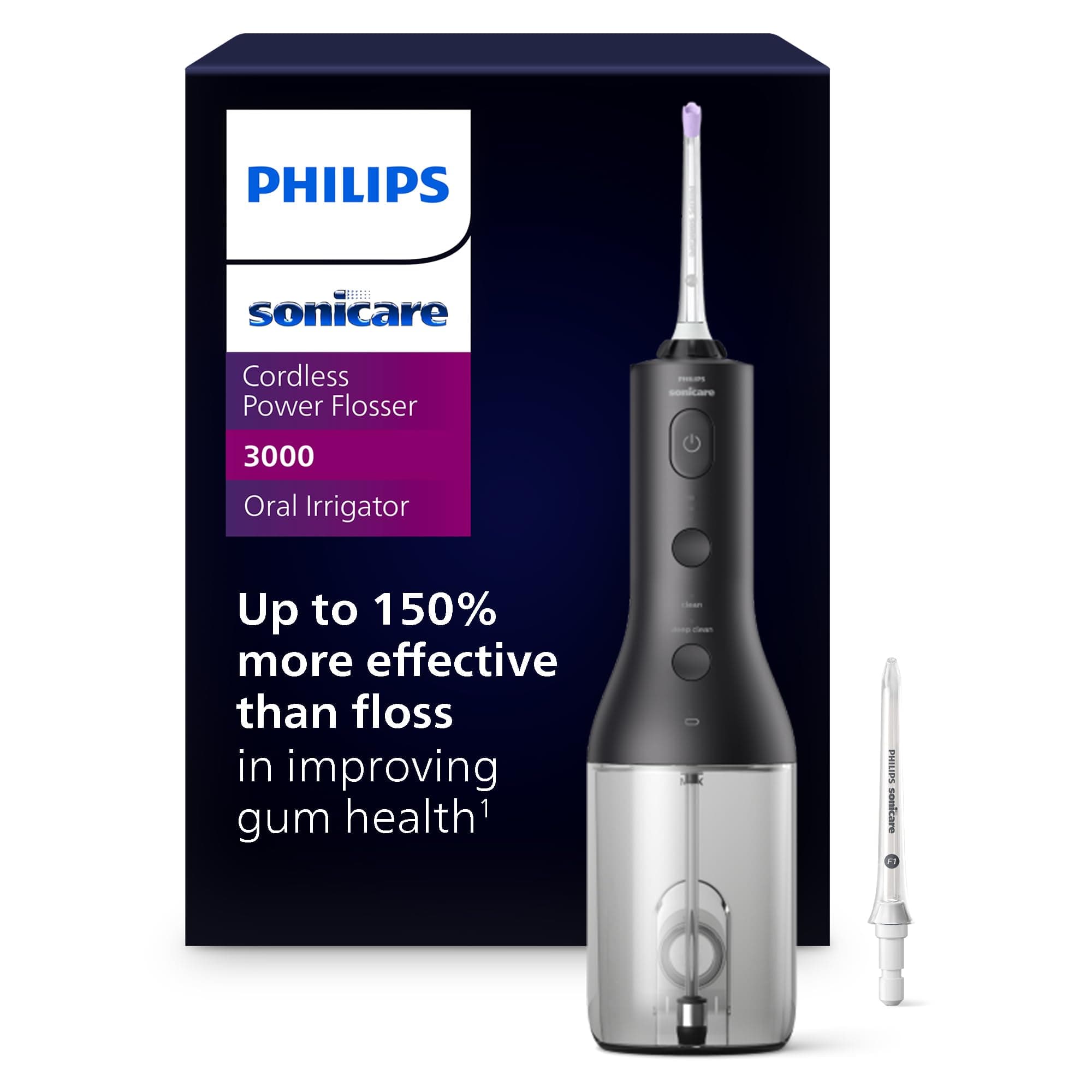 SONICARE Adult Philips Electric Cordless Power Flosser 3000 - Black, 1 count