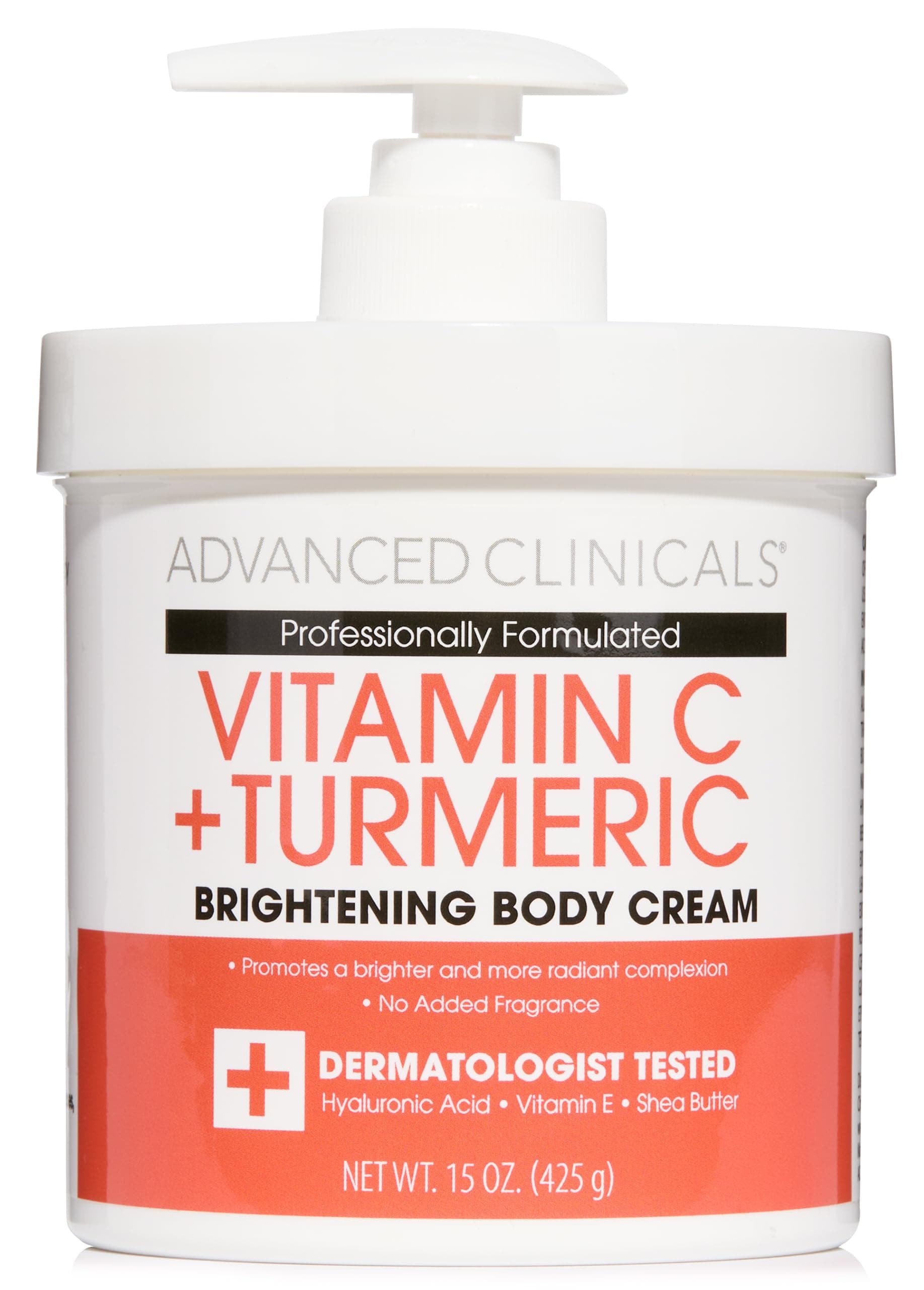 Vitamin C Cream Dry Skin Rescue Skin Care Face & Body Cream Infused W/Turmeric, Vitamin E, & Shea Butter. Firming & Brightening Anti Aging Moisturizer, 15 Fl Oz