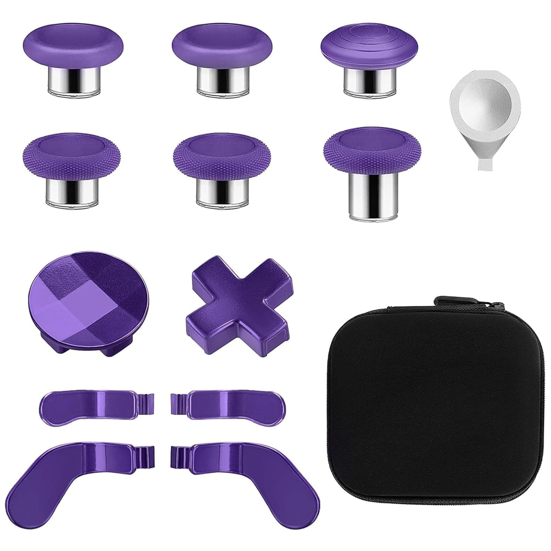 VANPARK Accessories for Xbox One Elite Series 2 Controller(Model 1797), Metal Thumbsticks Replacement Parts Kits Compatible with Xbox Elite Wireless Controller Series 2 Core(Purple)