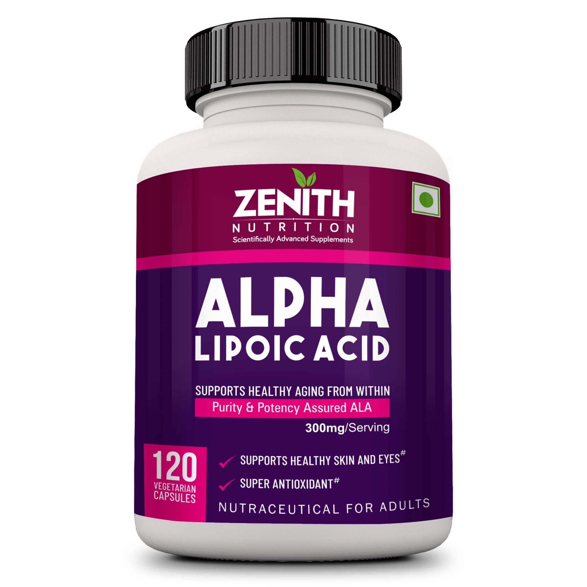 Zenith Nutrition Alpha Lipoic Acid 300Mg - 120 Capsules