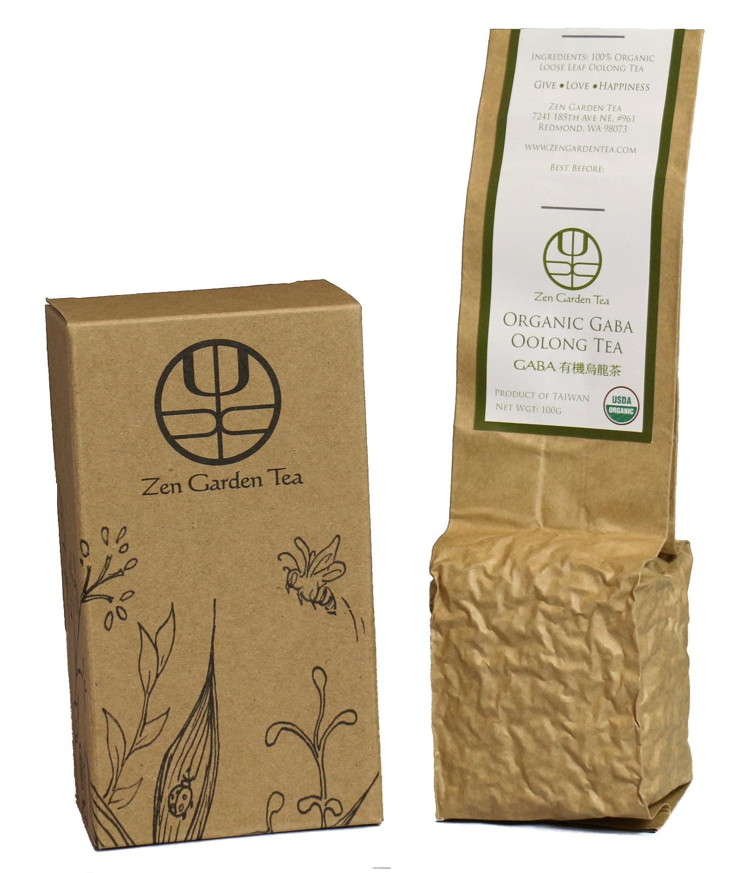 Zen Garden Tea Taiwan Organic Gaba Oolong Tea - 100g (3.5oz)