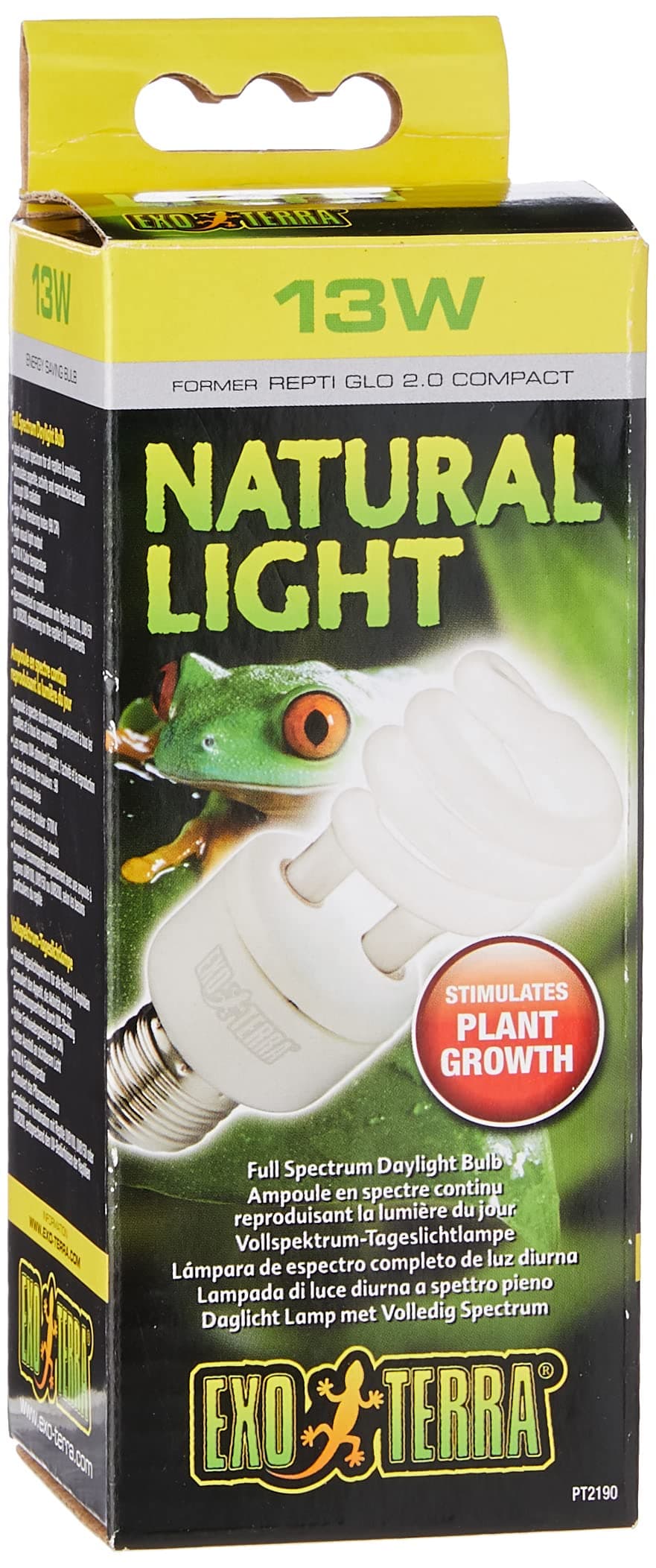– Exo Terra Natural Light, full spectrum daylight lamp, compact lamp with ideal daylight spectrum for all reptiles and amphibians, 13W, E27 socket (Pack of 1)