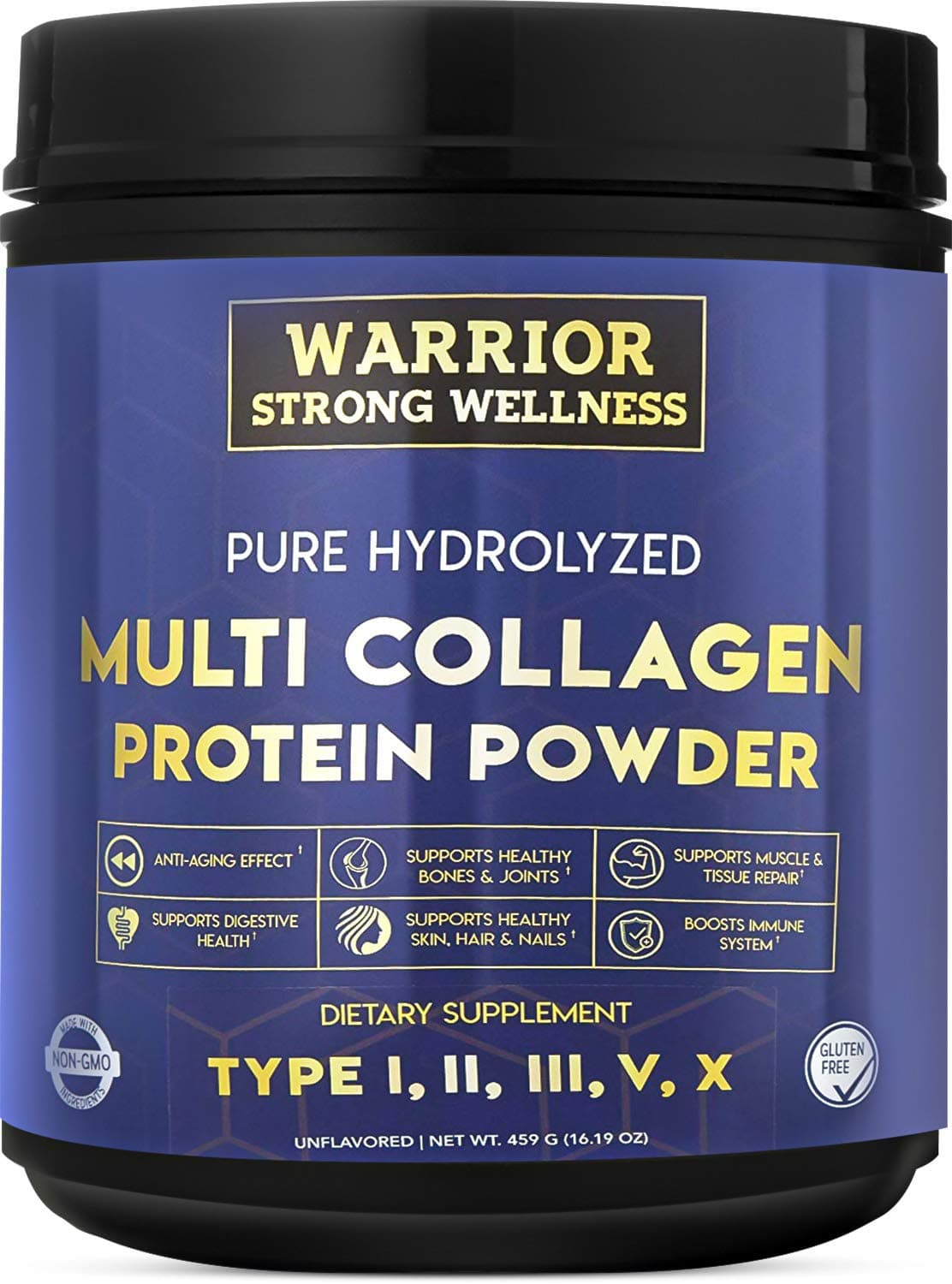 Pure Hydrolyzed Multi Collagen Protein Powder, Collagen Powder, Boost Energy, for Aging Skin Elasticity, Hair & Nails Growth Support, Joint Health (Unflavored)