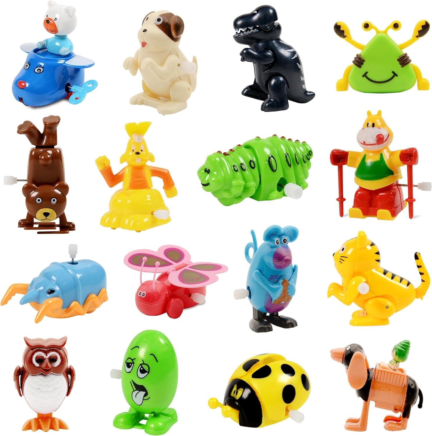 Wind Up Toy,16 Pack Assorted Clockwork Toy Set(Contents and Color May Vary), Wind Up Animal Party Favors Toy Great Gift for Boys Girls Kids Toddlers