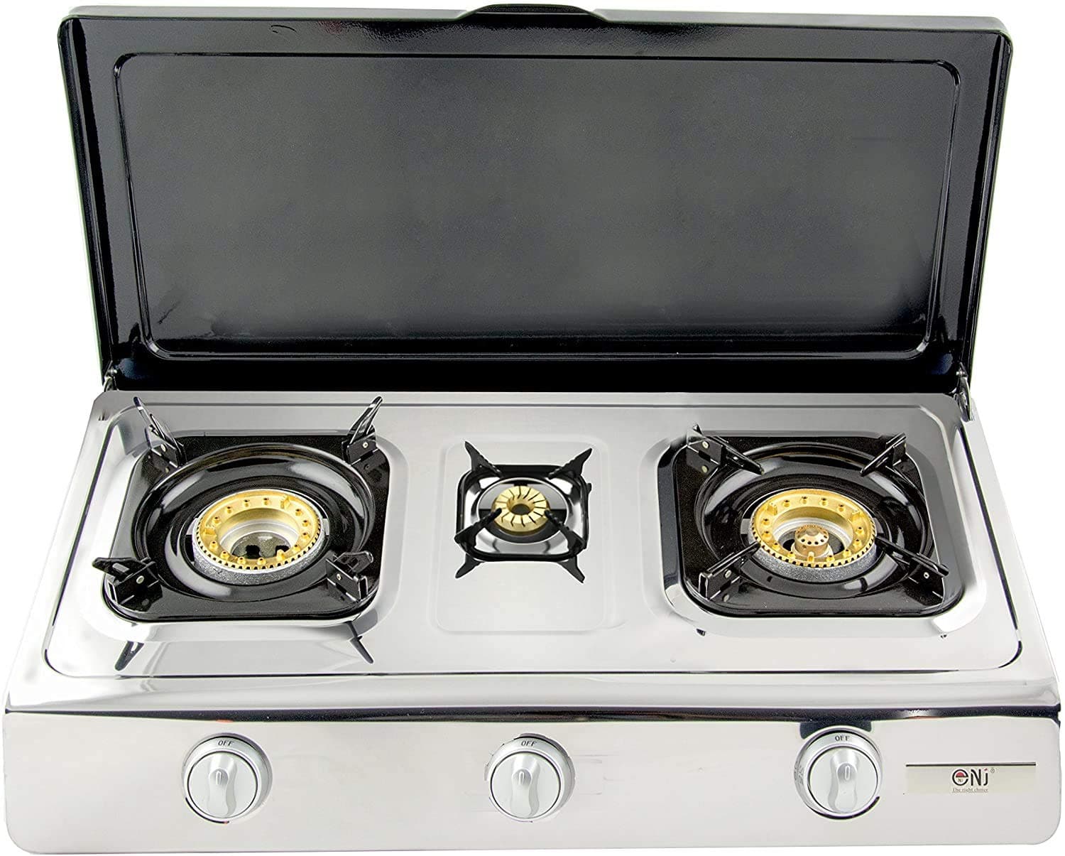 NJ NSD-3C Portable 70cm Gas Stove 3 Burner Camping Indoor Caravan LPG WOK 8kW