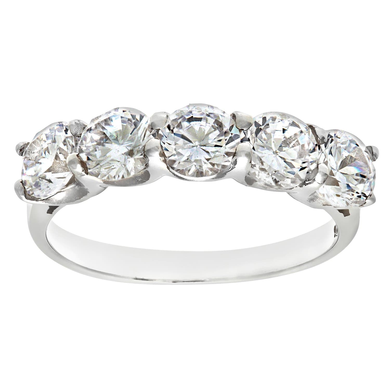 – Silver Cz Set Half Eternity Ring