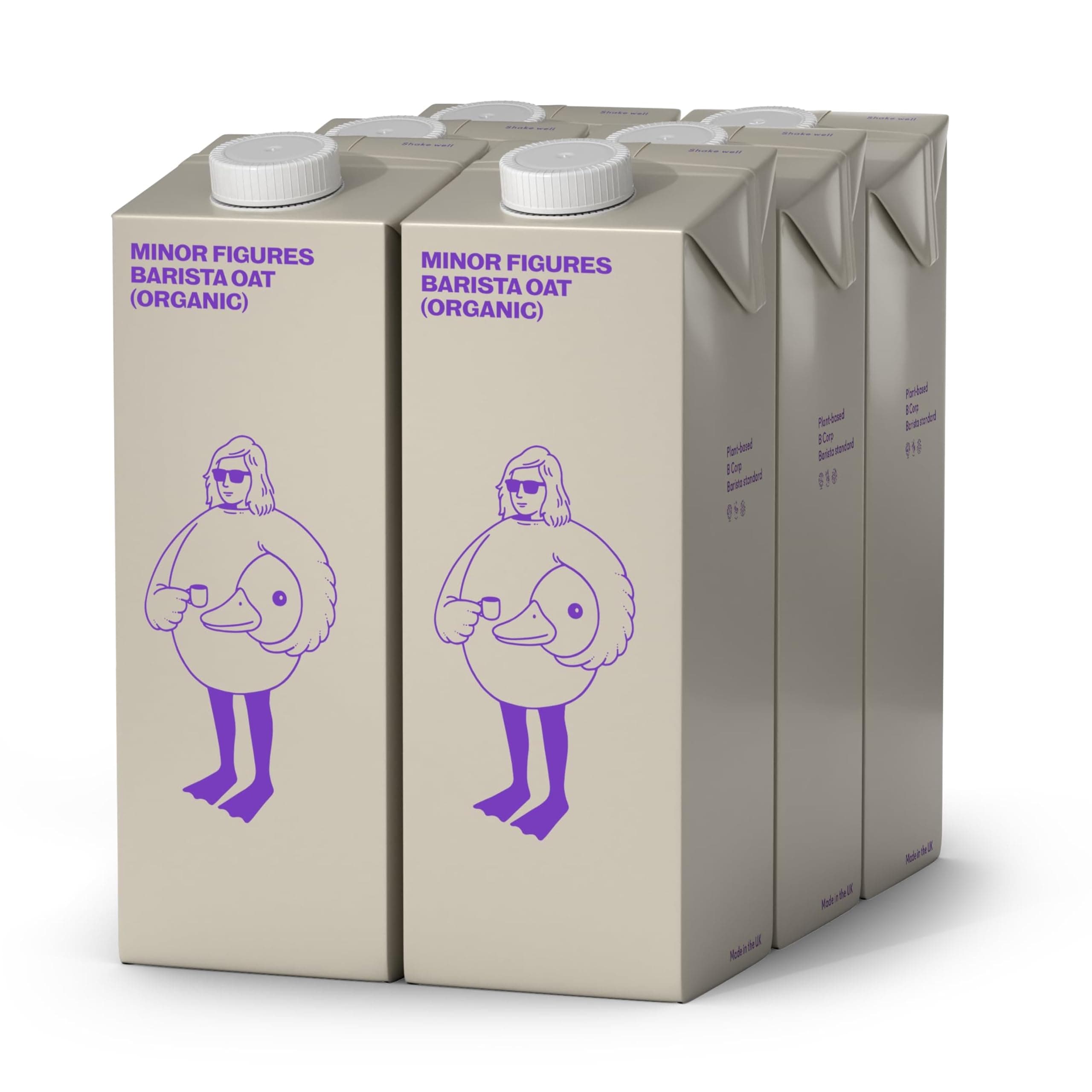 Minor Figures Barista Oat Drink, Great for Coffee Foam, 6 x 1L, No Added Sugar, Dairy-Free, Vegan, Lactose Free, Long Life, Made in The UK
