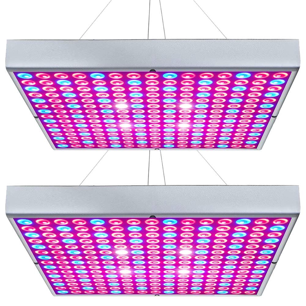 LED Grow Light 225 LEDs Plant Lights Red Blue White Panel Growing Lamps for Indoor Plants Seedling Vegetable and Flower (2 Pack)