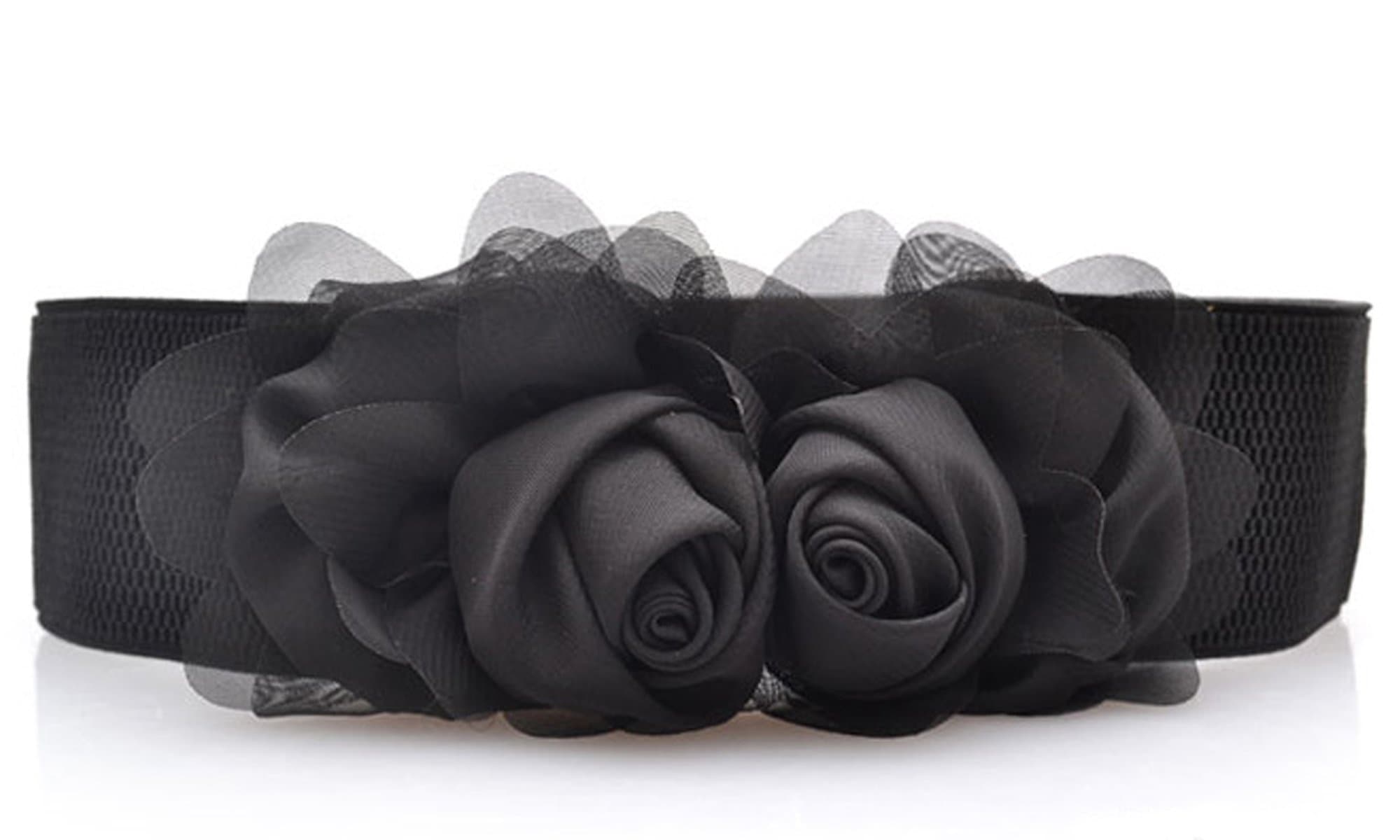 Medeshe Women's Flower Elastic Wide Waist Belt Waistbands Bridal Belts