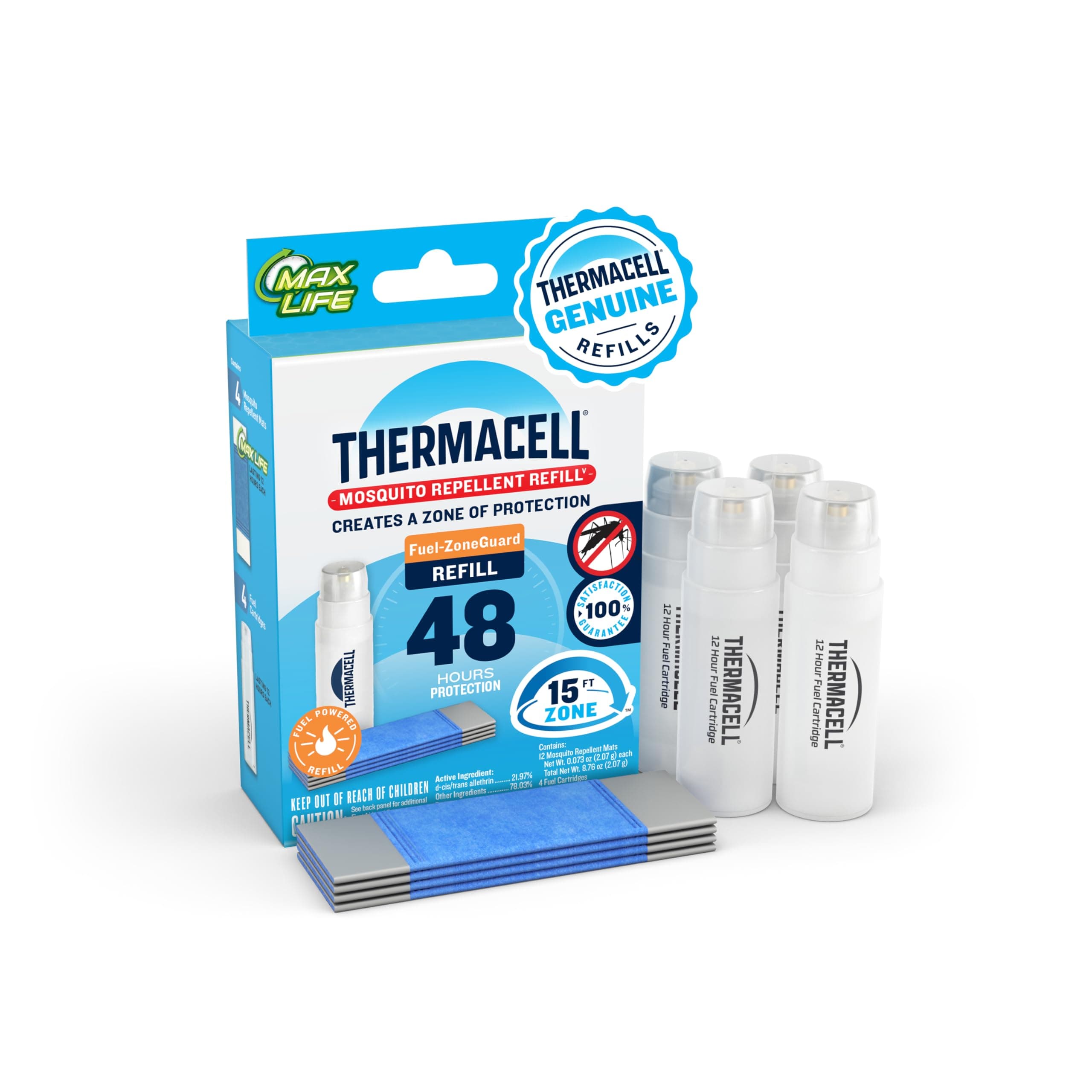 Mosquito Repellent Refills; Compatible with Any Fuel-Powered Thermacell Repeller; Highly Effective, Long Lasting, No Spray, No Scent, No Mess; 15 Foot Zone of Mosquito Protection