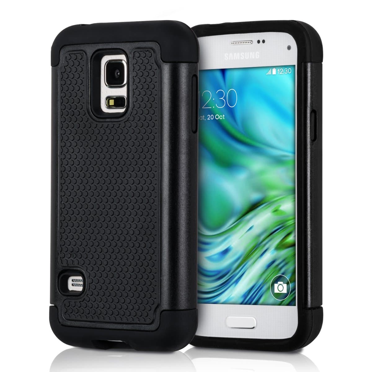 kwmobile Full Armor Case Compatible with Samsung Galaxy S5 Mini G800 - Heavy Duty Shockproof Protective Hybrid Case Cover - Black
