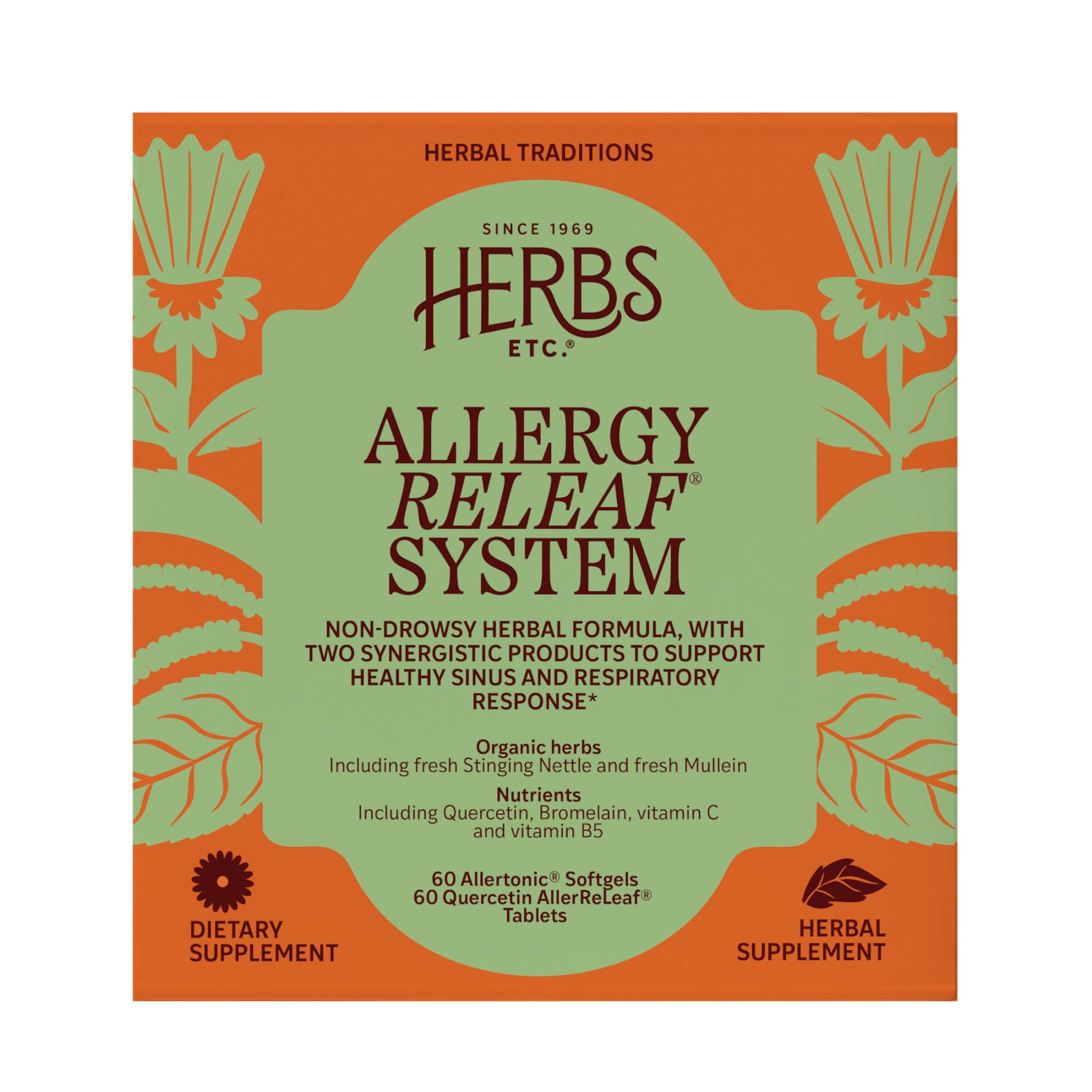Allergy ReLeaf System - Seasonal Discomfort Supplement - Provides Seasonal Support for Sneezing & Itchy Eyes - Supports Sinus Function - 60 Softgels (60 Servings), 60 Tablets (60 Servings)