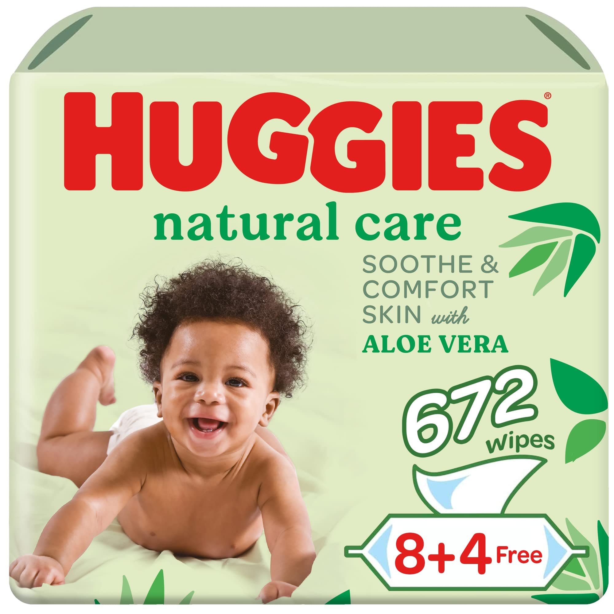 Huggies Natural Aloe Vera Baby Wipes, 12 Pack x 56 (672 Wipes)
