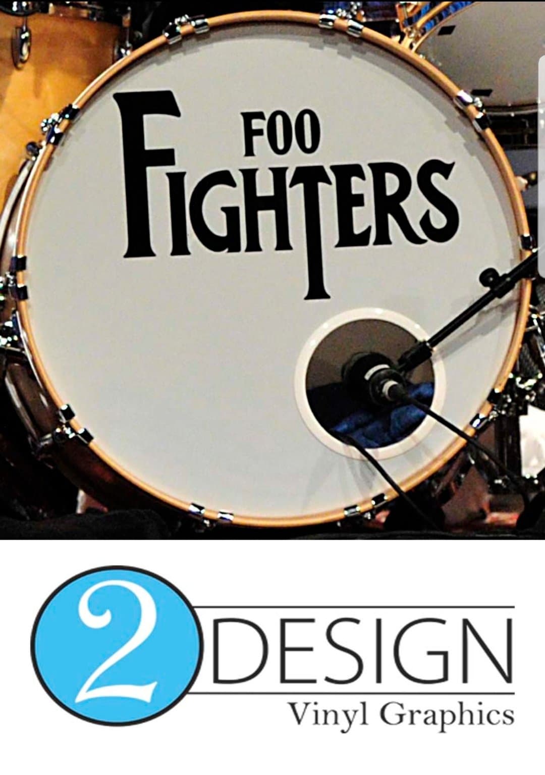 CUSTOM PERSONALISED BAND DRUMKIT DECAL STICKER bass drum head skin