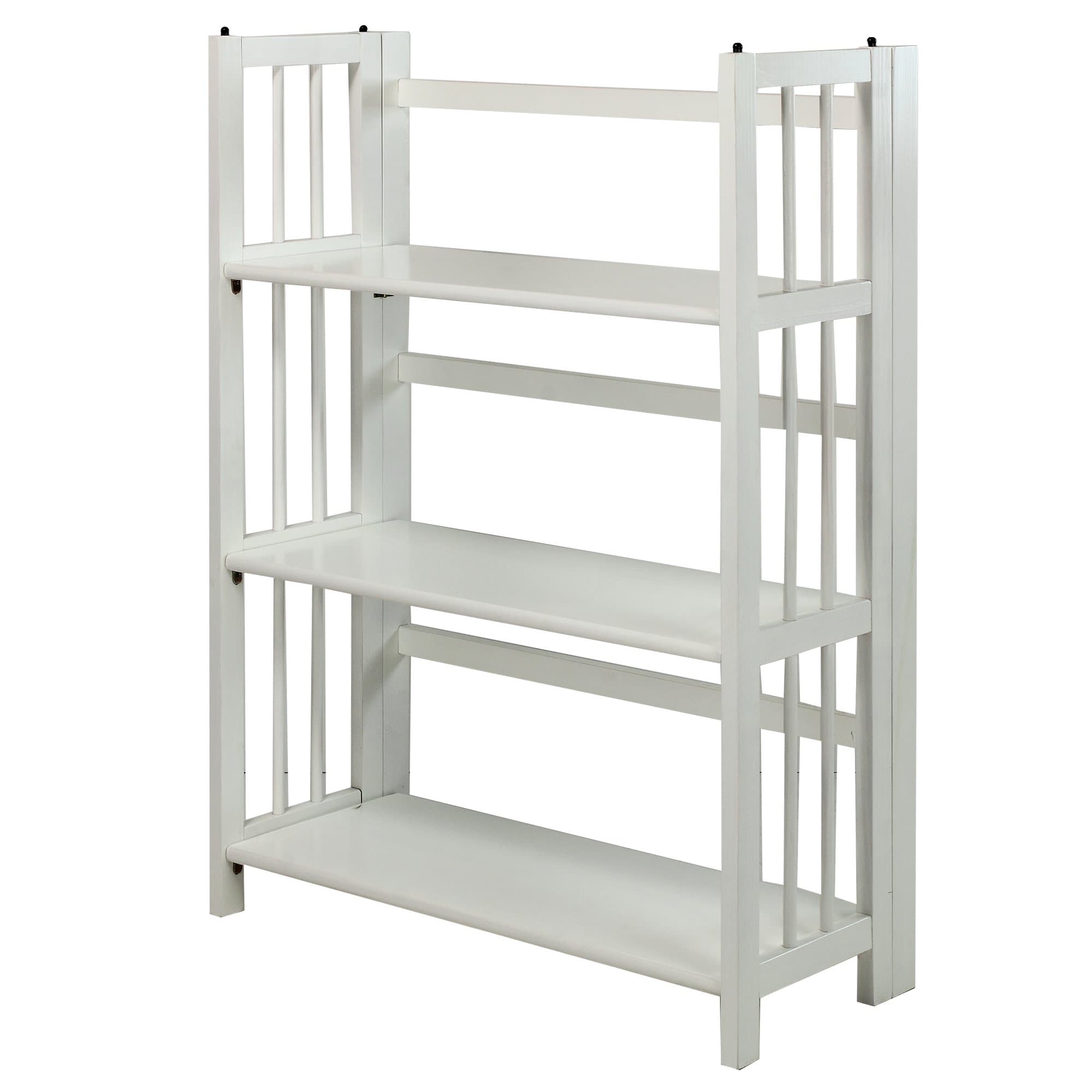 27.5"W 3-Shelf Folding Stackable Bookcase