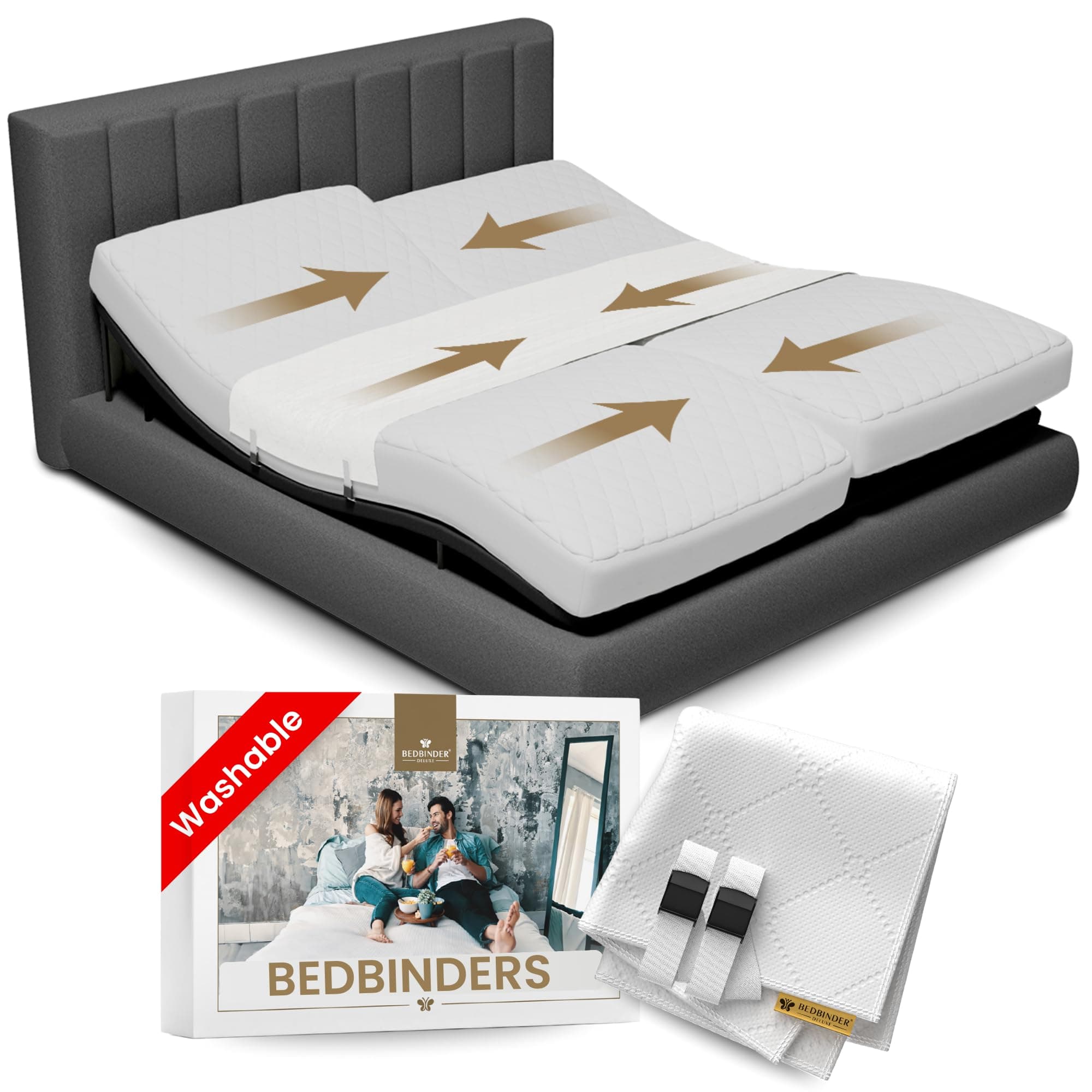 Create a personal king bed with Bedbinders Twin Bed Connector & Mattress Gap Filler Stop slipping your mattress with this mattress connector.Use this bed bridge to reduce the gap in the middle White