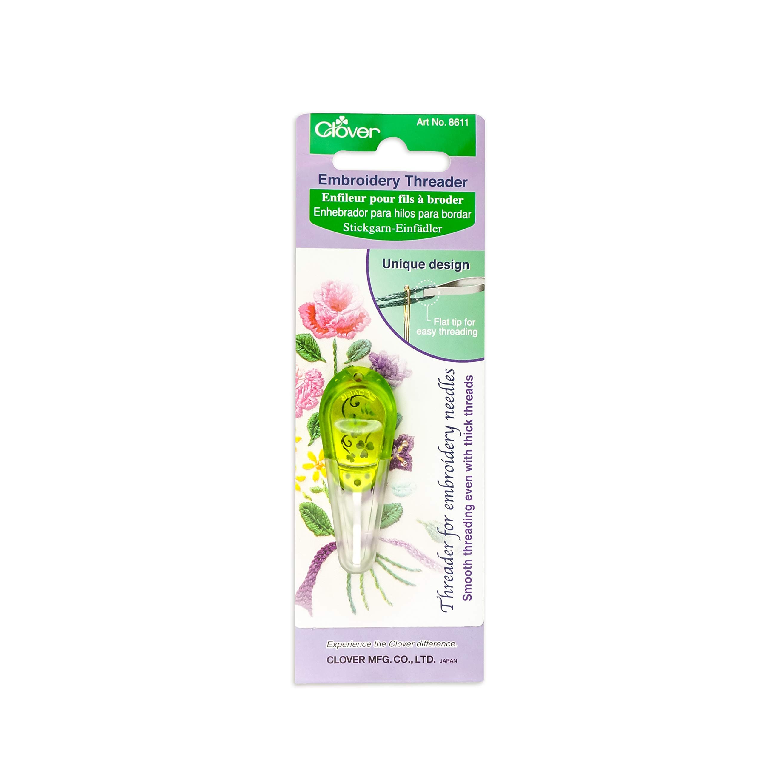 8611 Needle Threader for Embroidery Needles-Apple Green