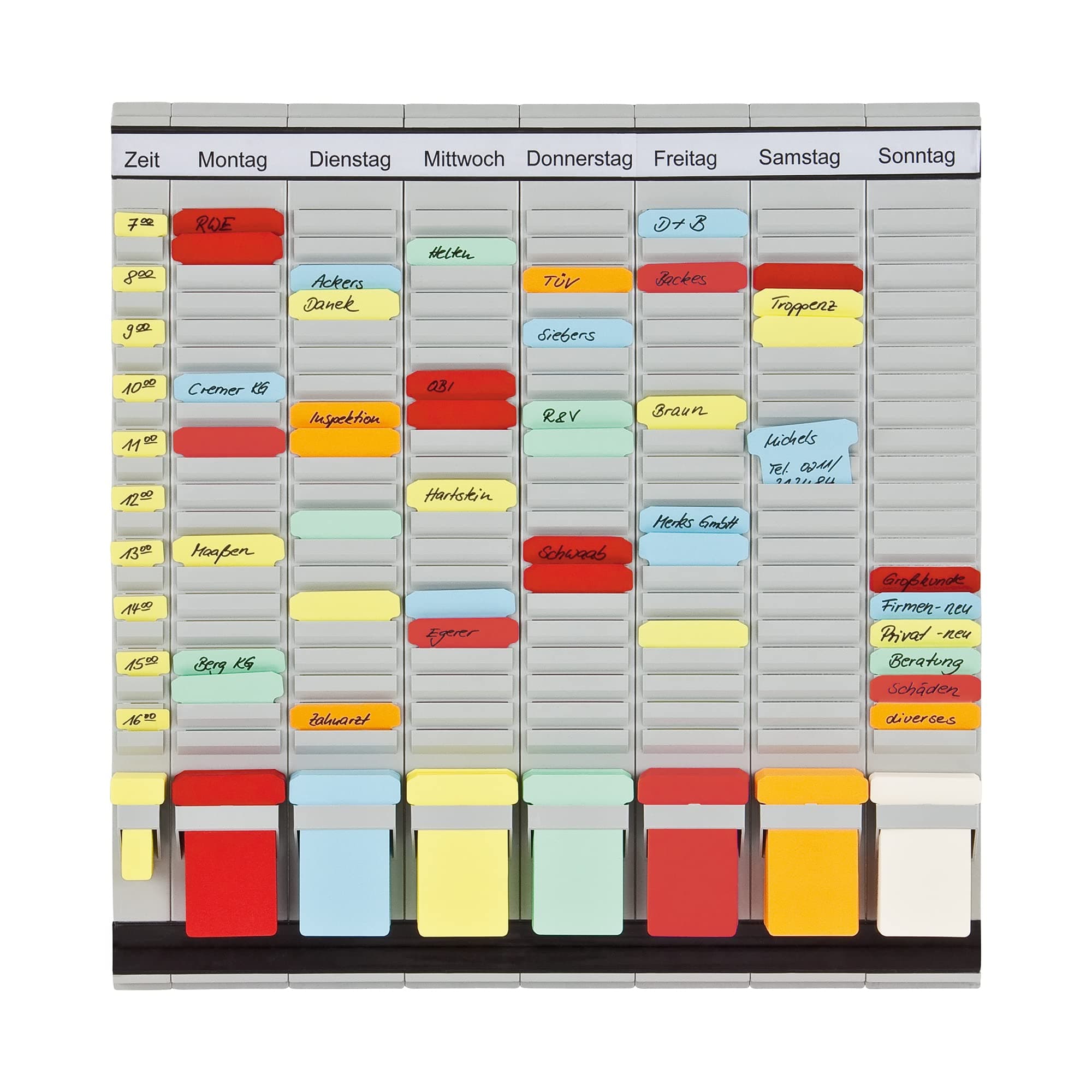 Franken PV1020 T-Card Office Planner with German Headings 47.4 x 49 cm 7 + 1 Index 20 Items