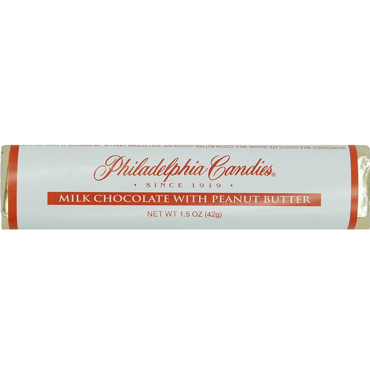 Philadelphia Candies Milk Chocolate with Peanut Butter Bar 1.5 Ounce, Set of 30 (Fundraising/Individual Retail Sale)