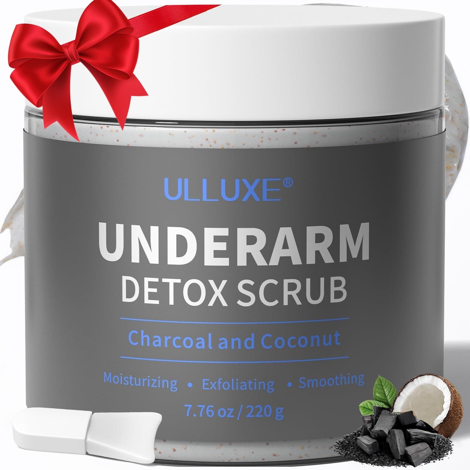 Underarm Detox Scrub with Charcoal, Coconut, and Mint – Odors Eliminating, Deep Cleansing, Exfoliating Body Scrub, Dark Armpit Remover, Deodorant Armpit Detox Scrub for Women and Men, 7.76 oz