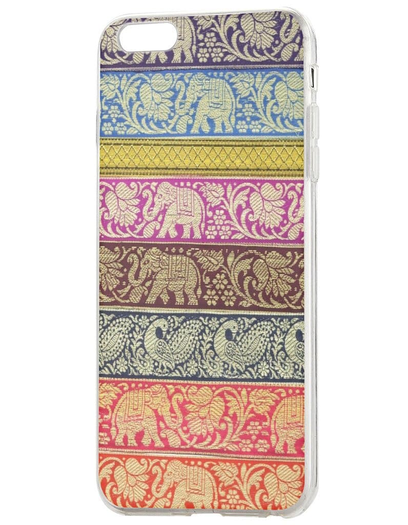 OOFIT iPhone 6 Plus case 5.5" -- Multi-Colored Elephant and Peacock