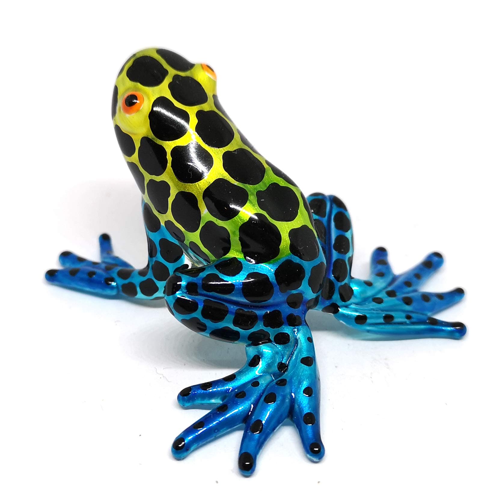 ZOOCRAFT Frog Decor Figurines Blown Glass Animals Poison Dart Hand Painted Art Miniature Garden Decoration Statues Collectibles