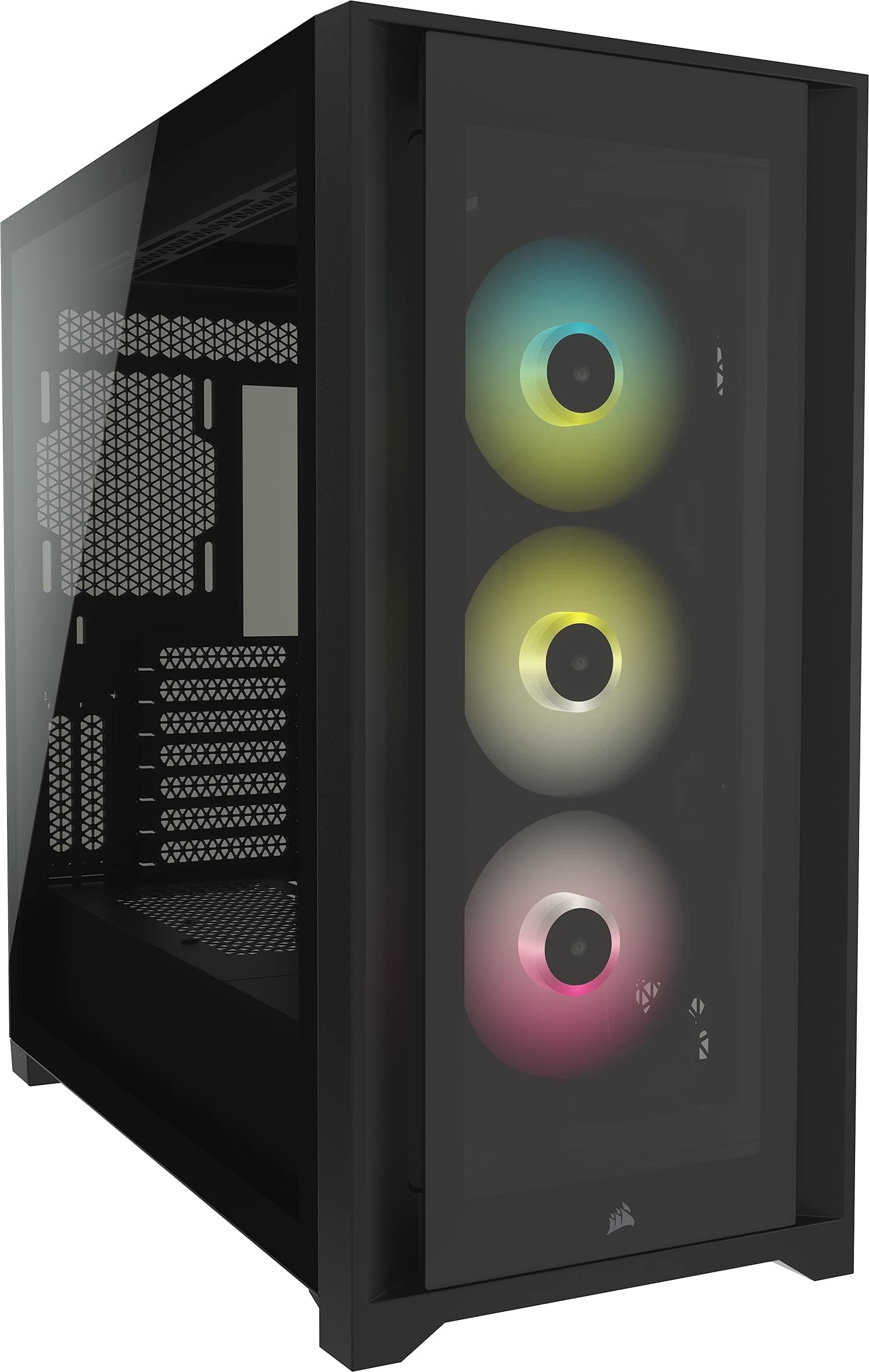 Corsair iCUE 5000X RGB Tempered Glass Mid-Tower ATX PC Smart Case - Black