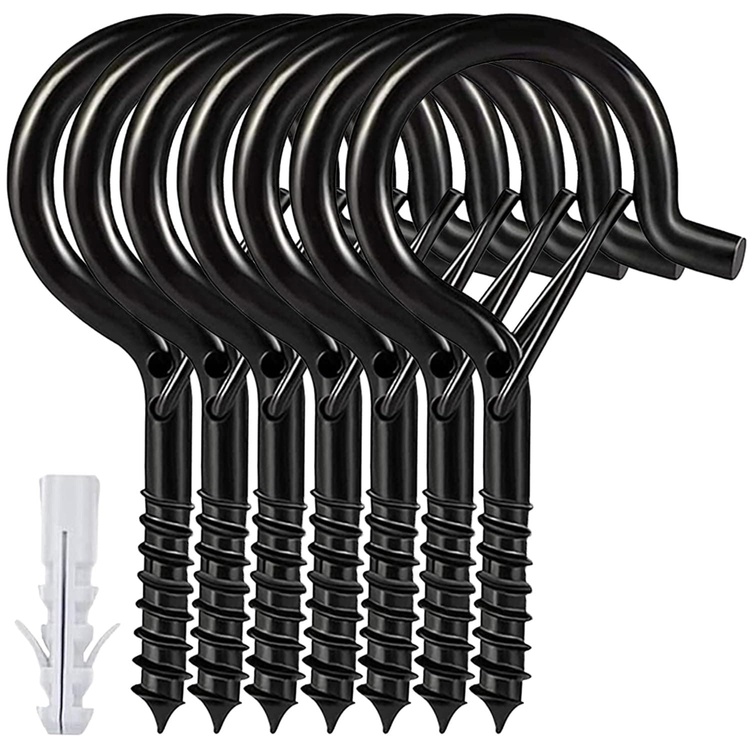12 Pcs Ceiling Q Hanger Hooks for Hanging Plants with Safety Buckle - 2.2inches Plant Hooks Heavy Duty,Hanging Hooks for Cups,Lights and Utensils - Screw in Hooks for Indoor and Outdoor