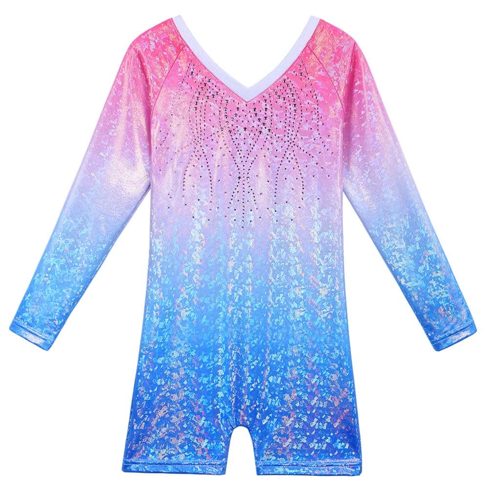 BAOHULU Leotard for Girls Gymnastics Toddler Sparkle Stripes Tank Biketards One Piece
