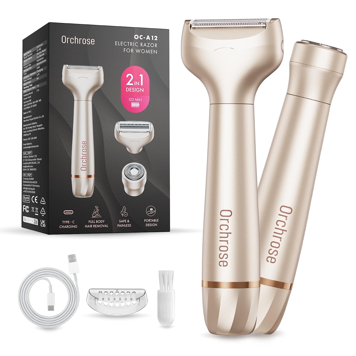 Women Electric Razor Rechargeable for Body