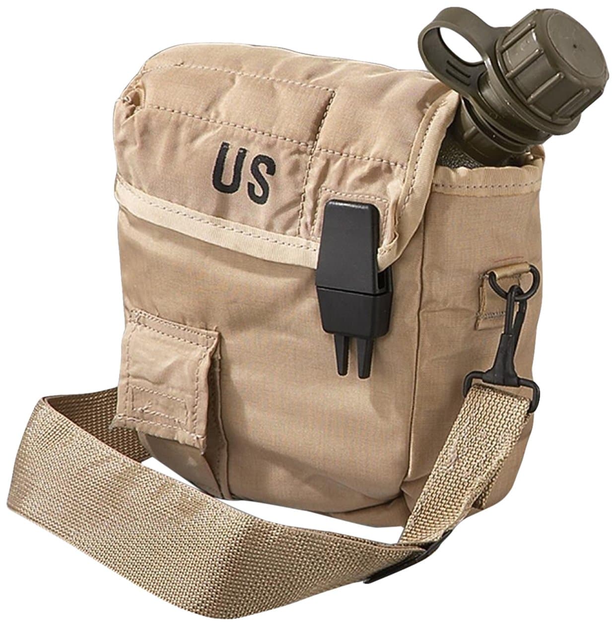 K1004 Never Issued 2-Quart Olive Drab Canteen with Previously Issued 2-Quart Desert Canteen Cover with Strap